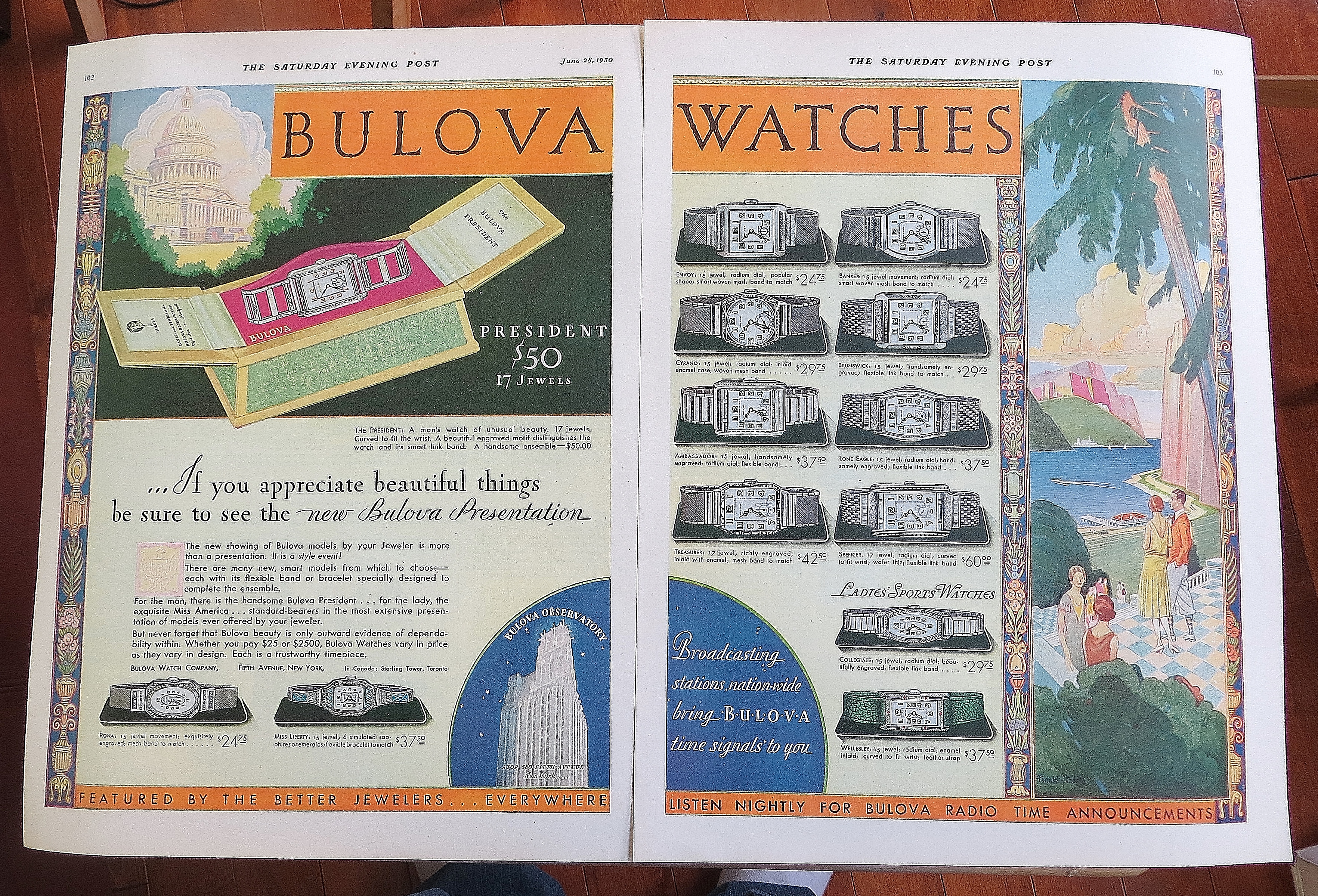 1930 Bulova Watches With Different Watches