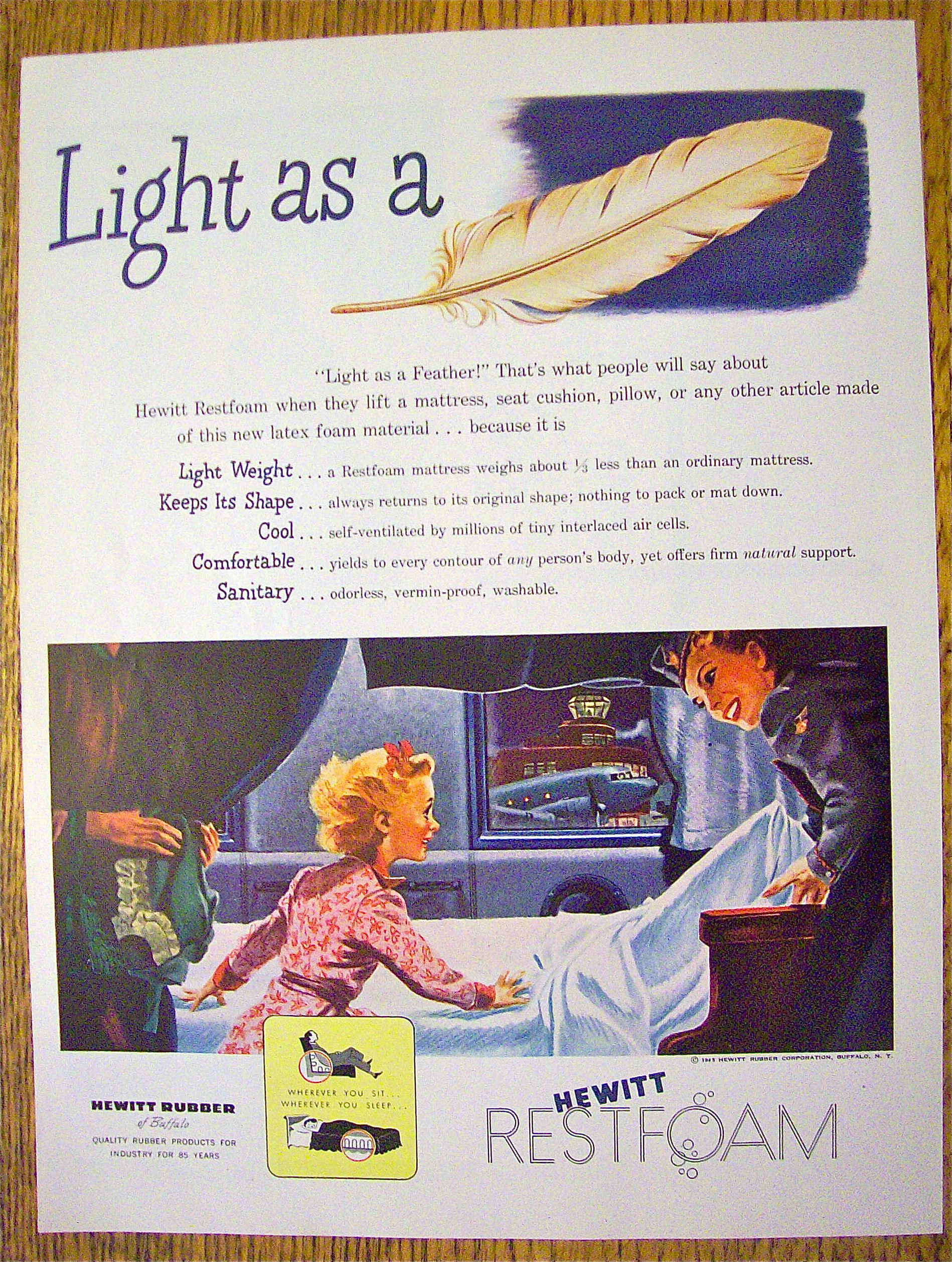 1946 Hewitt Restfoam with Girl On A Train