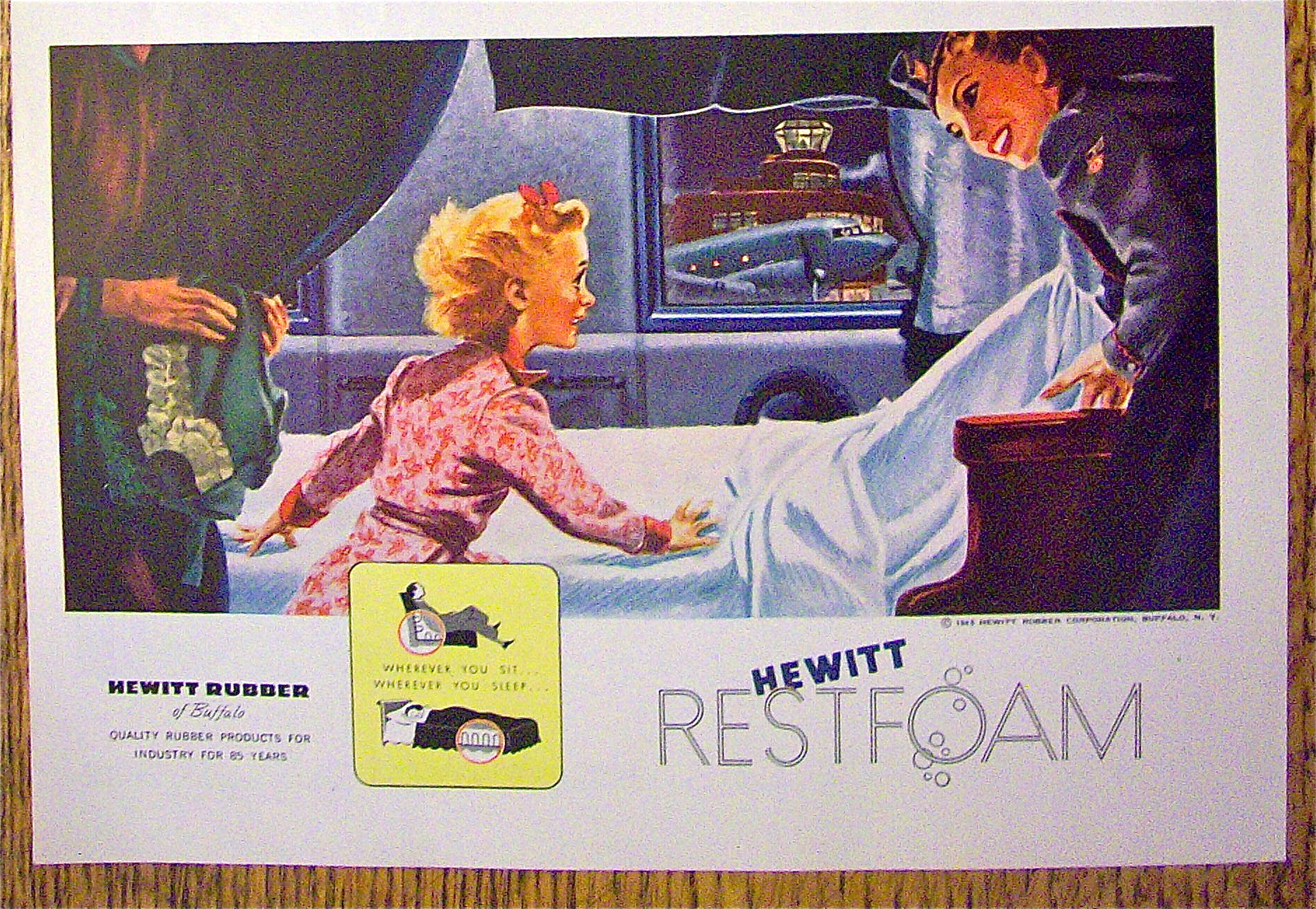 1946 Hewitt Restfoam with Girl On A Train
