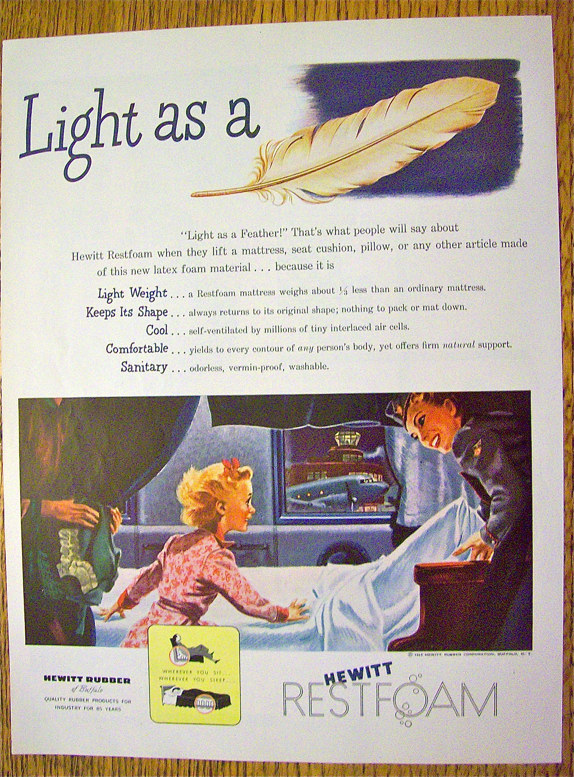 1946 Hewitt Restfoam with Girl On A Train