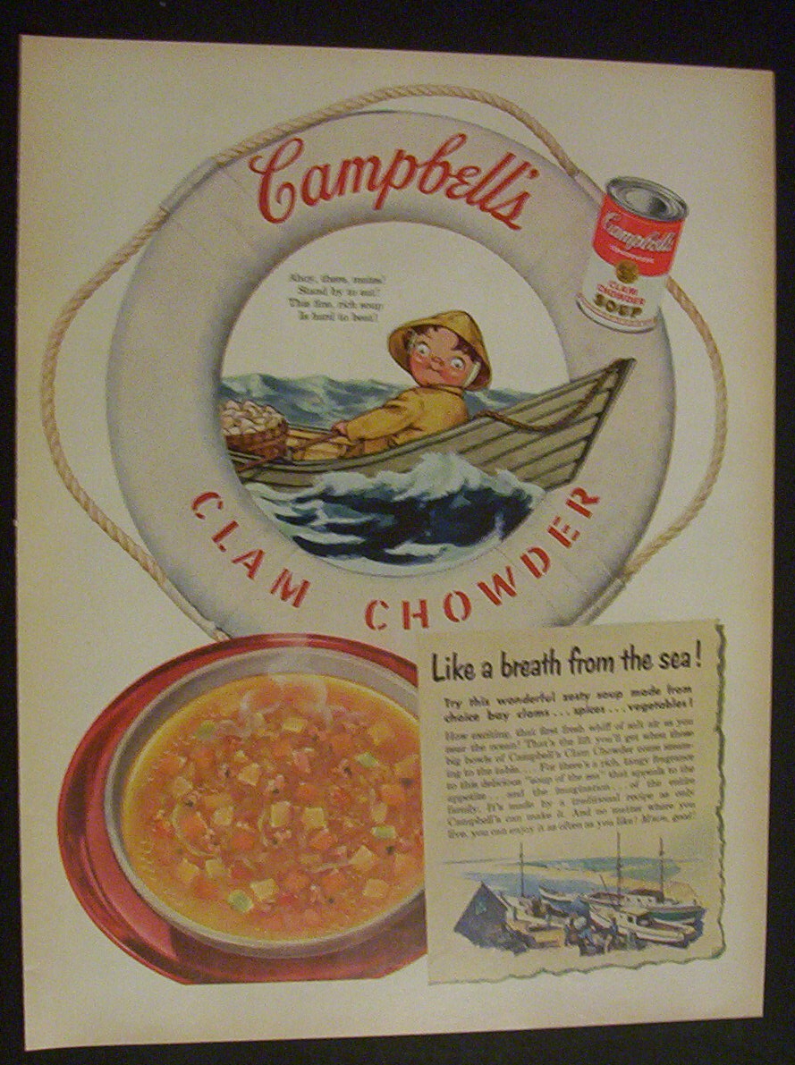 1952  Campbell's  Clam  Chowder  Soup