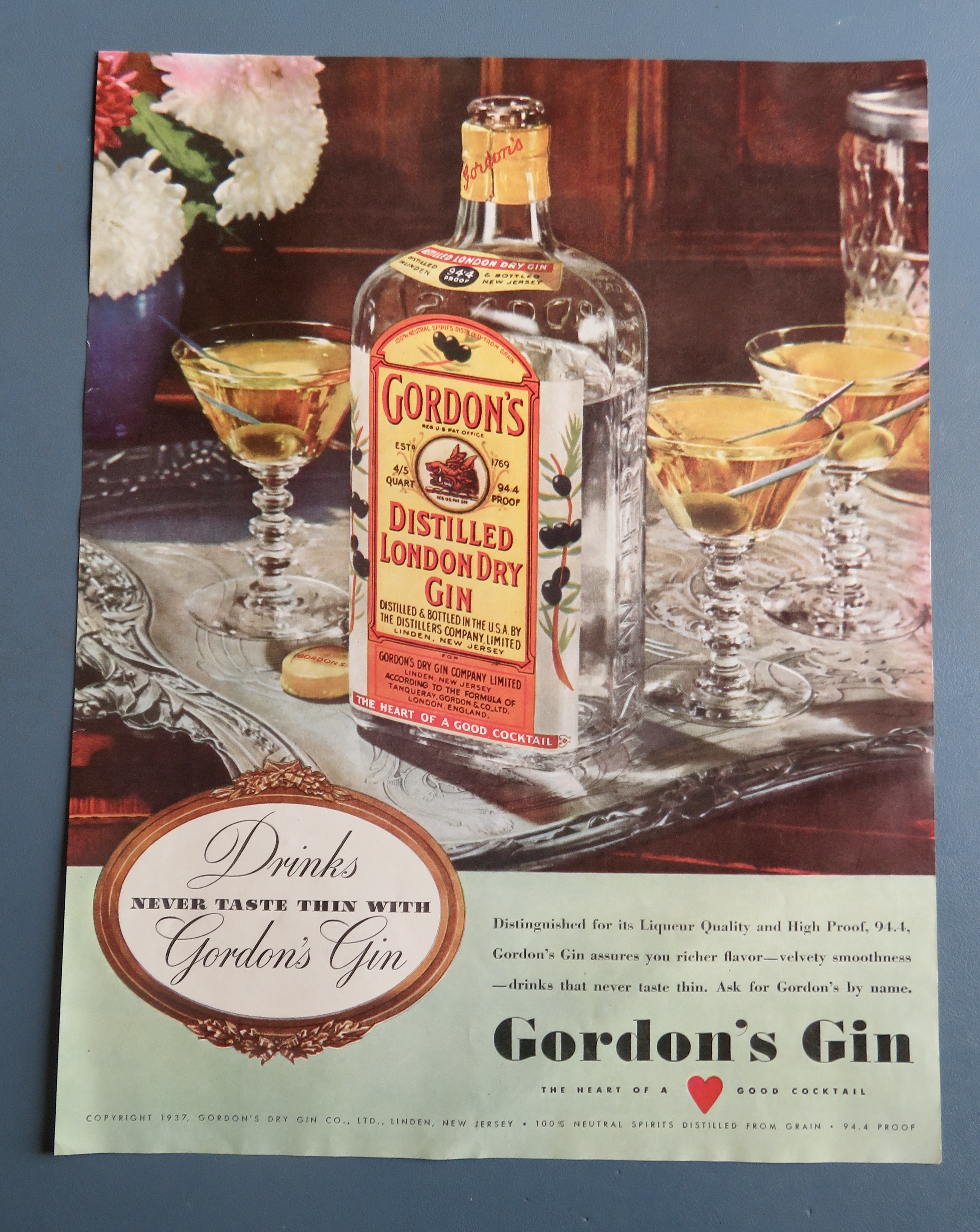 Gordon's Distilled London Dry Gin with Bottle Of Gin