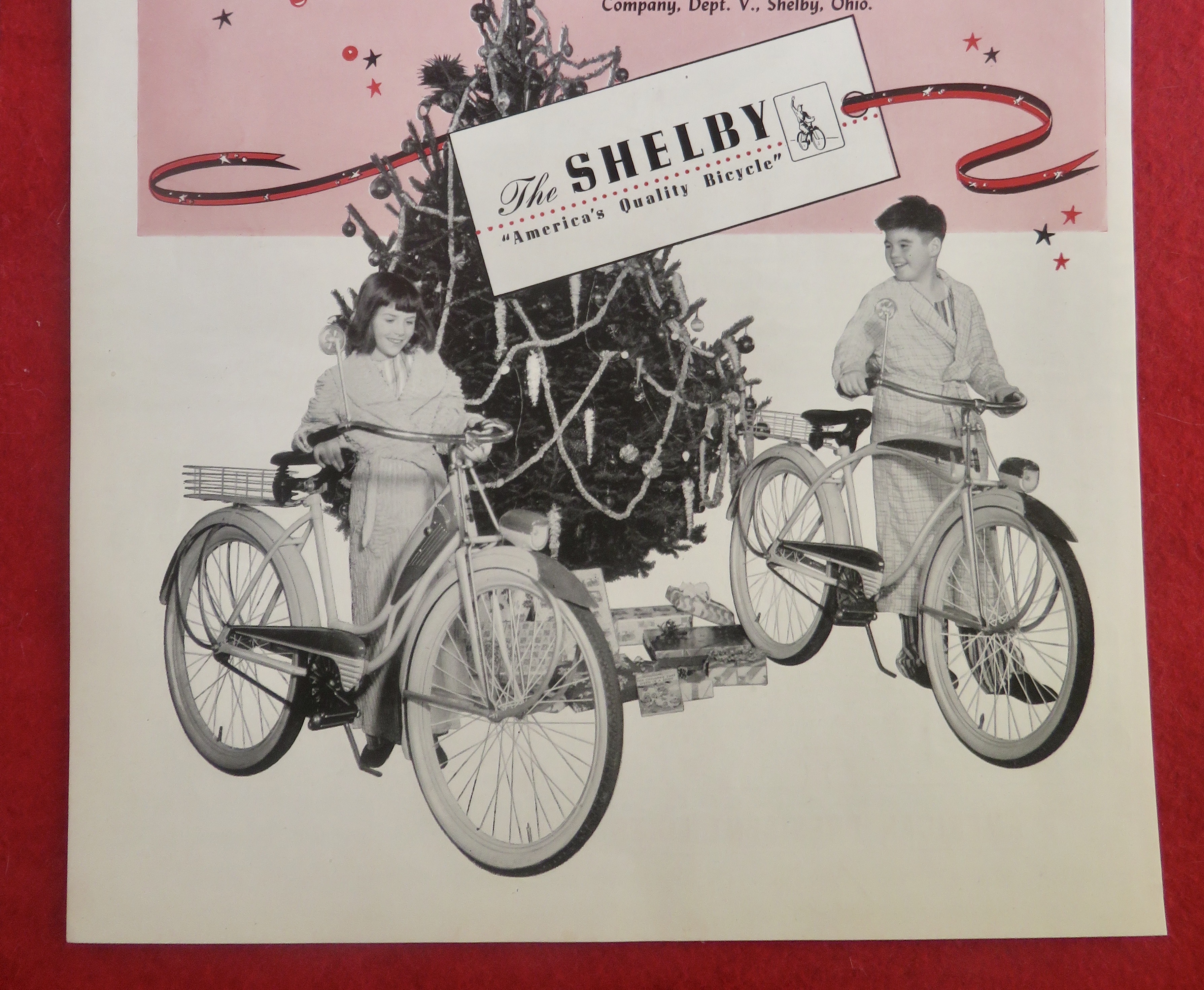 1950's Shelby Bicycle w/ Children & Bikes For Christmas