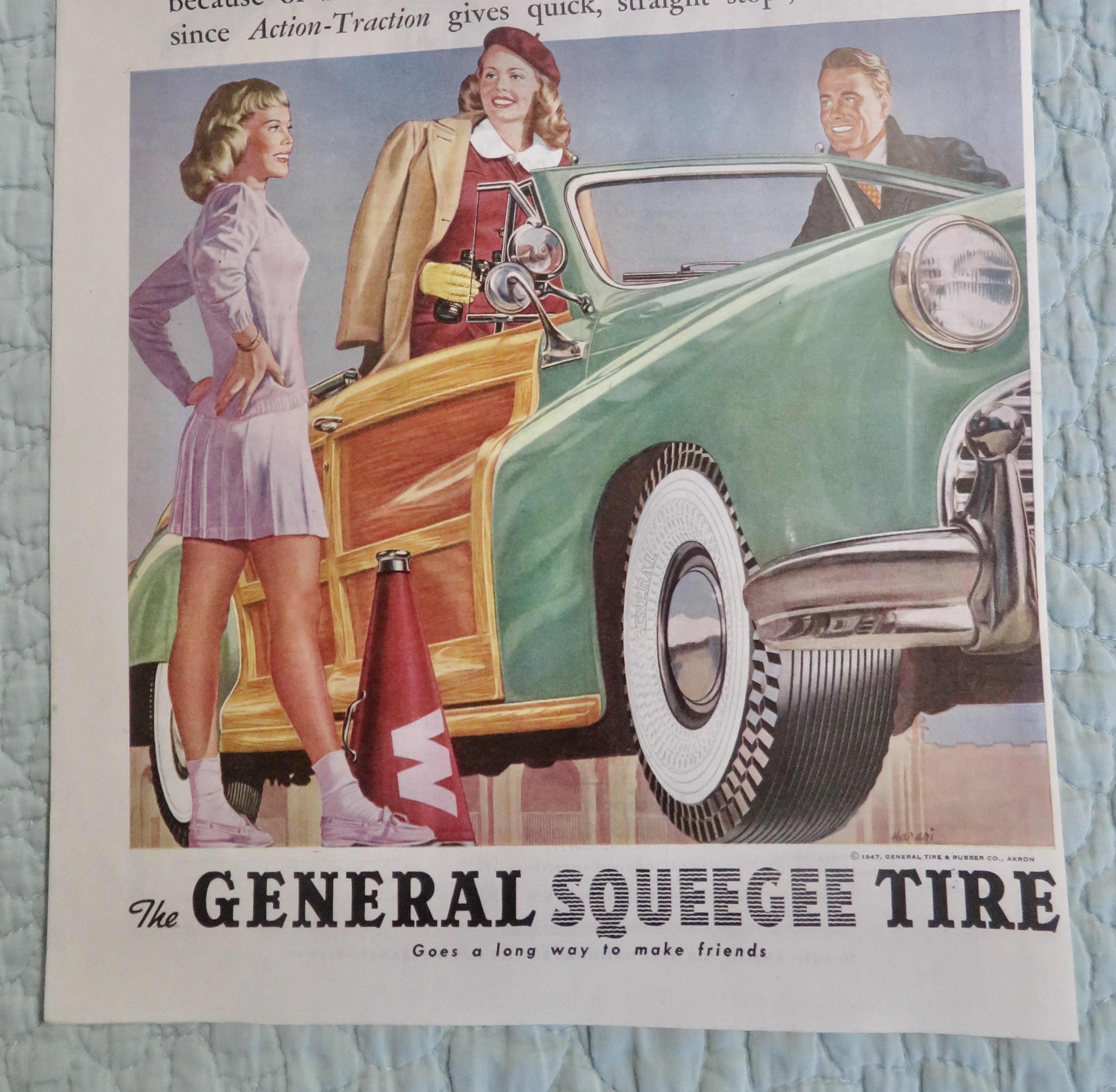 1947 General Squeegee Tire with Woman in a Car Talking