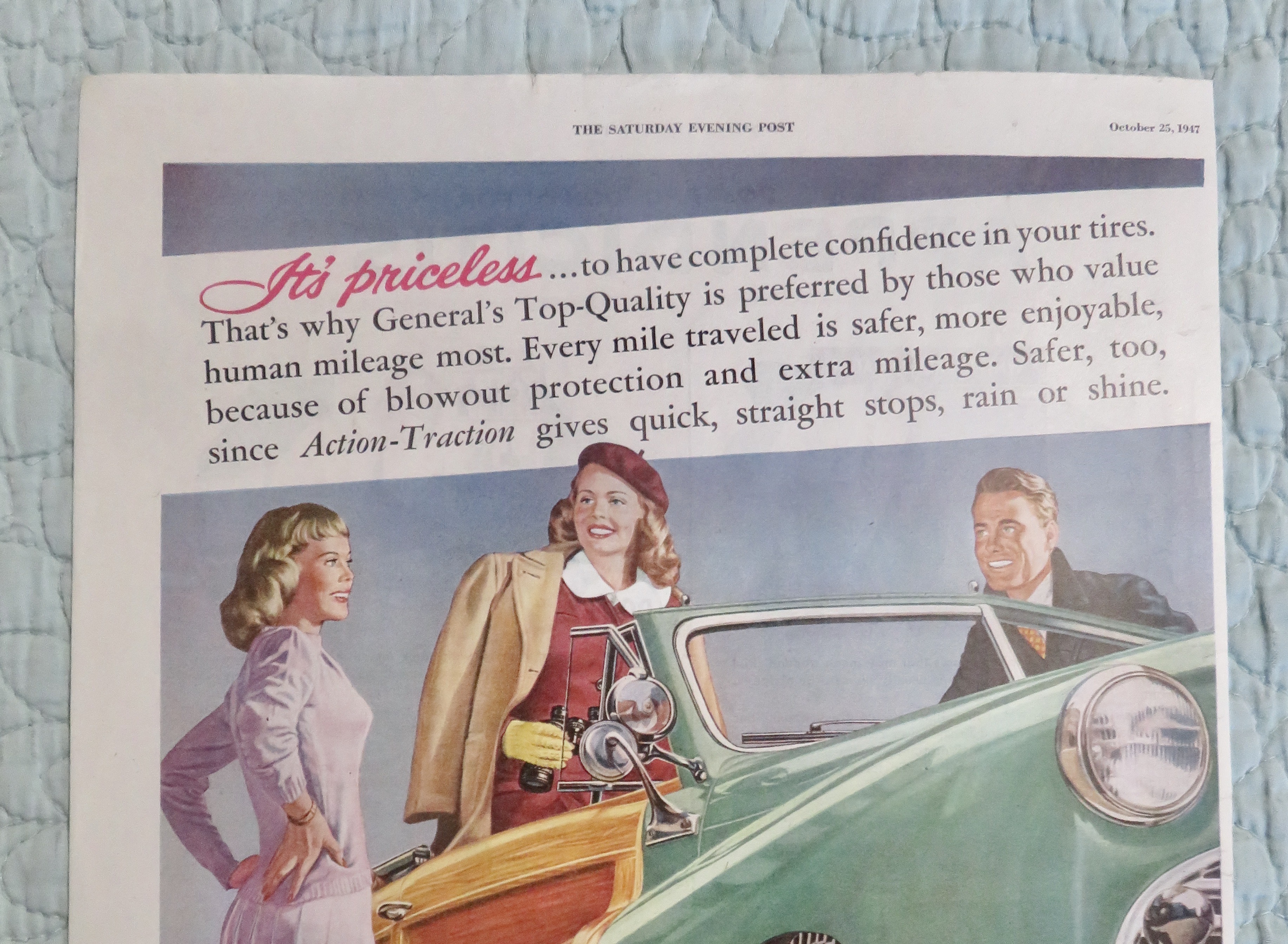 1947 General Squeegee Tire with Woman in a Car Talking