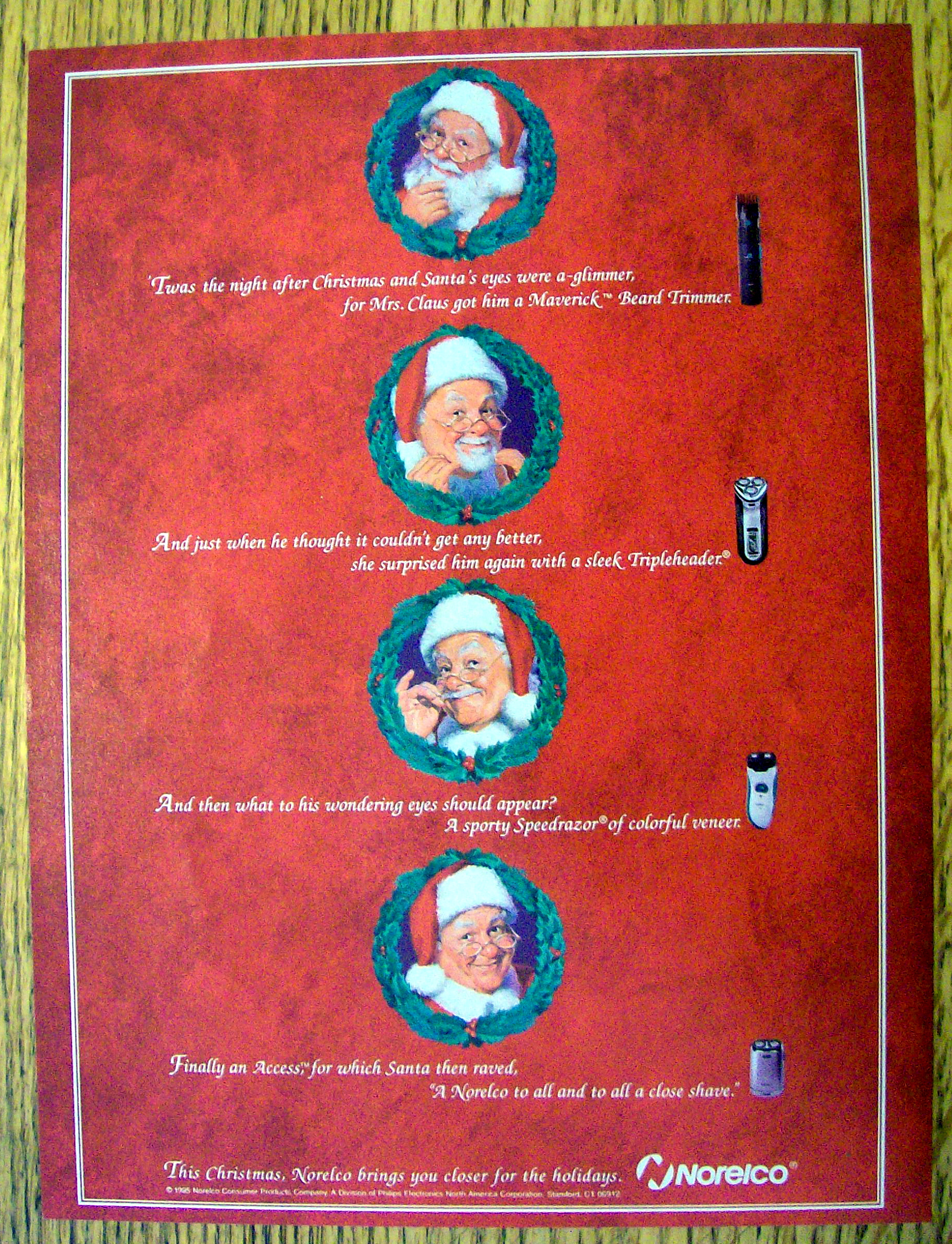 Vintage Ad: 1995 Norelco with Santa Claus