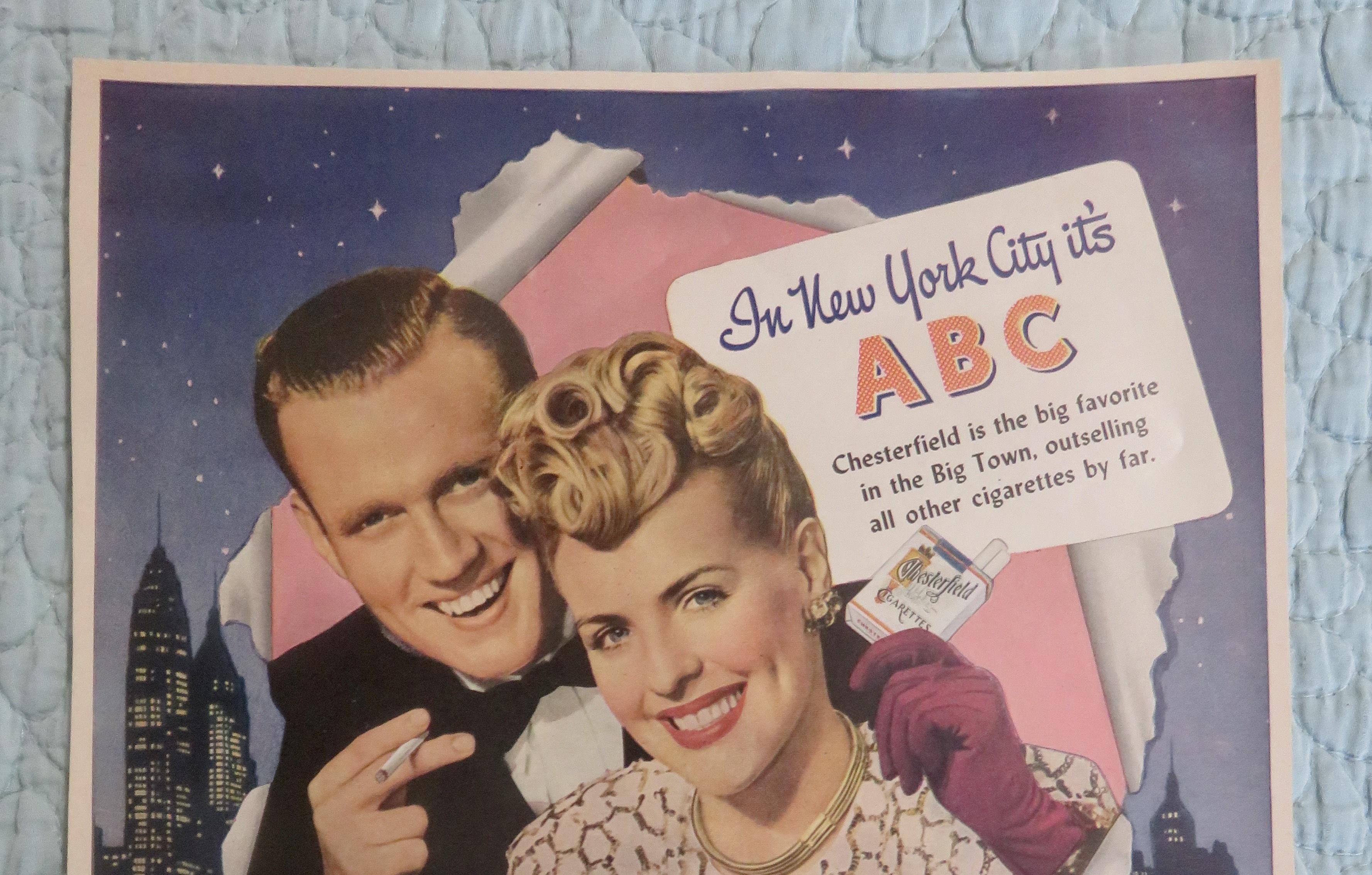 1946 Chesterfield Cigarettes With Man & Woman