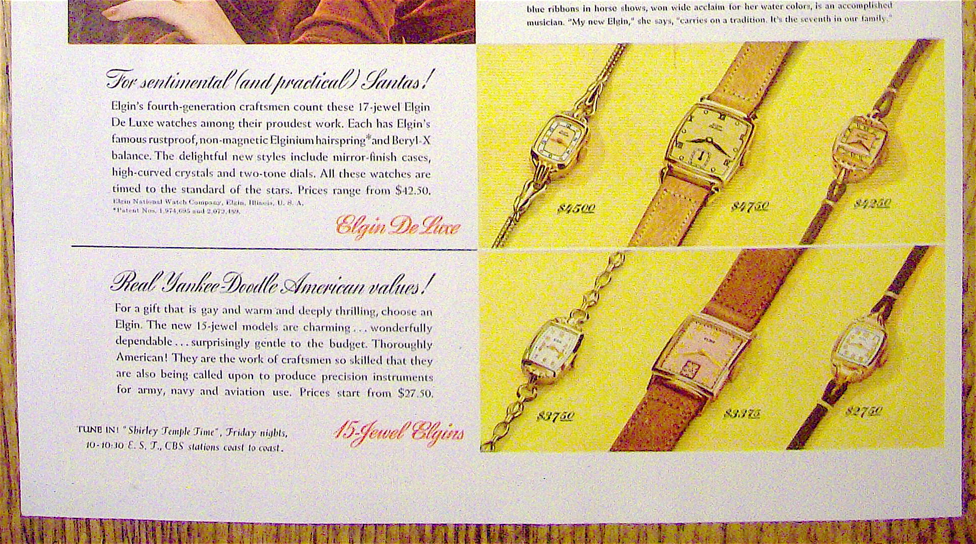 1941 Elgin Watches with Lovely Woman & Watches