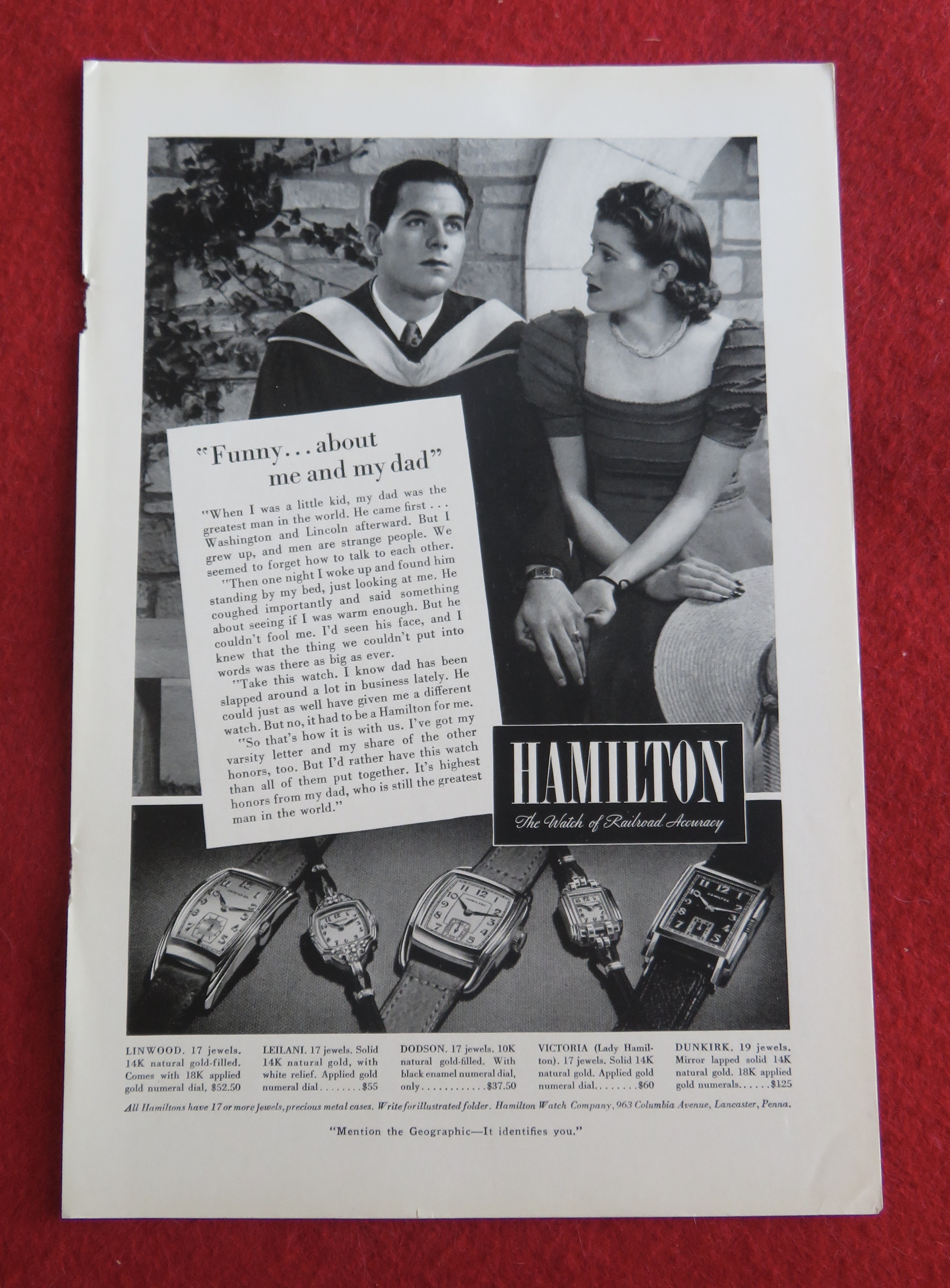 1939 Hamilton Watch with a Girl & Her Dad