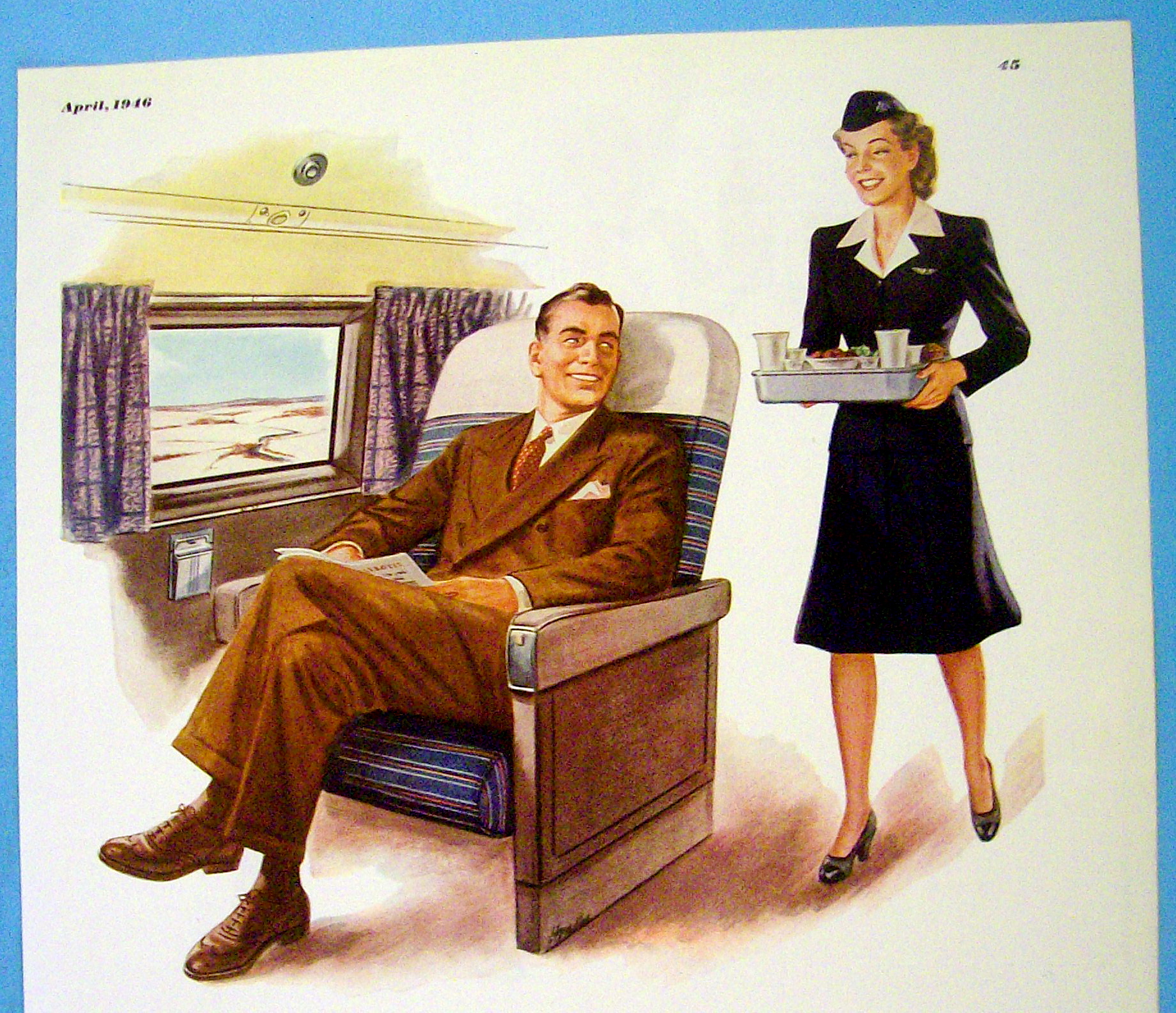 1946 American Airlines with Stewardess and Man