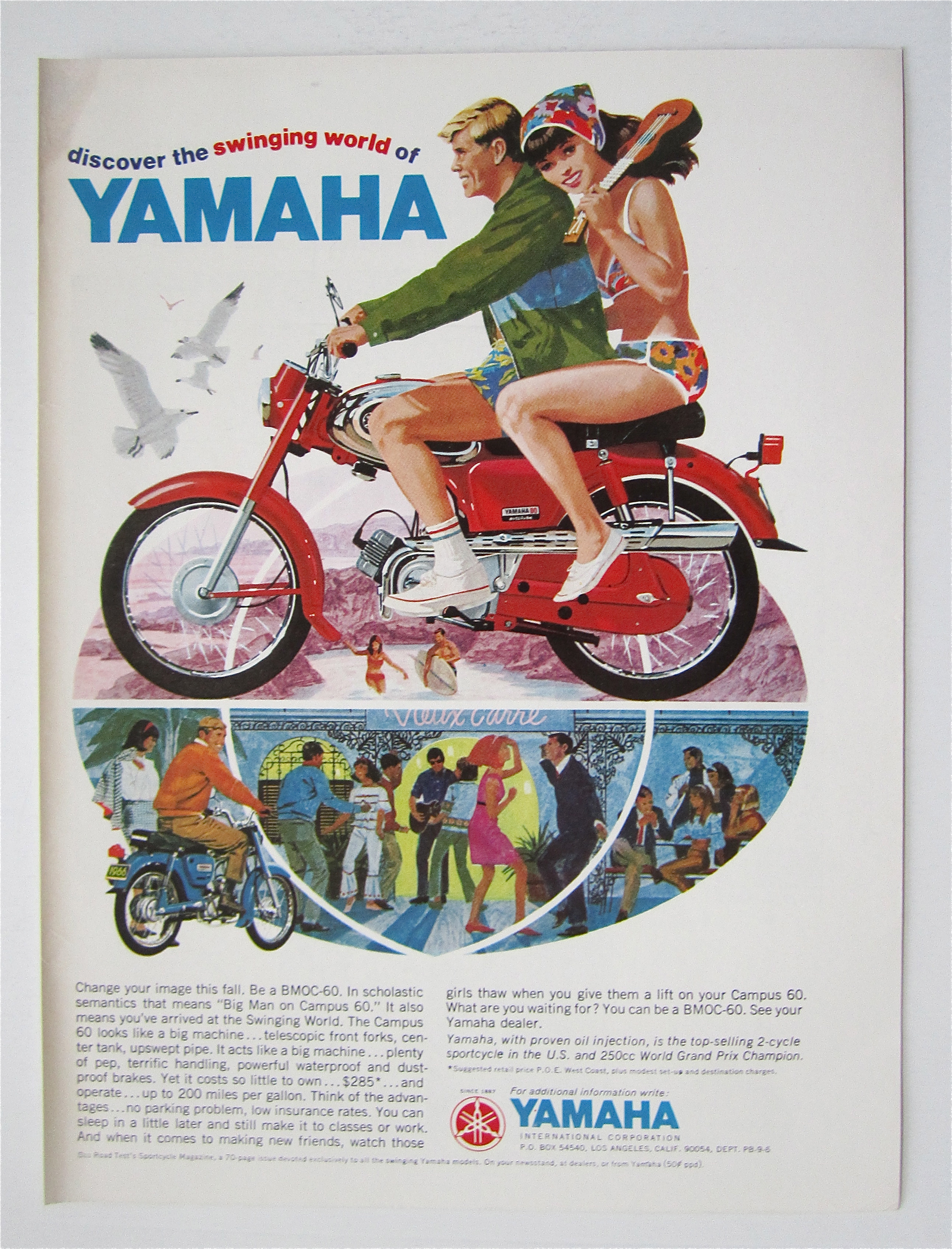 1966 Yamaha with Man & Woman on a Campus 60
