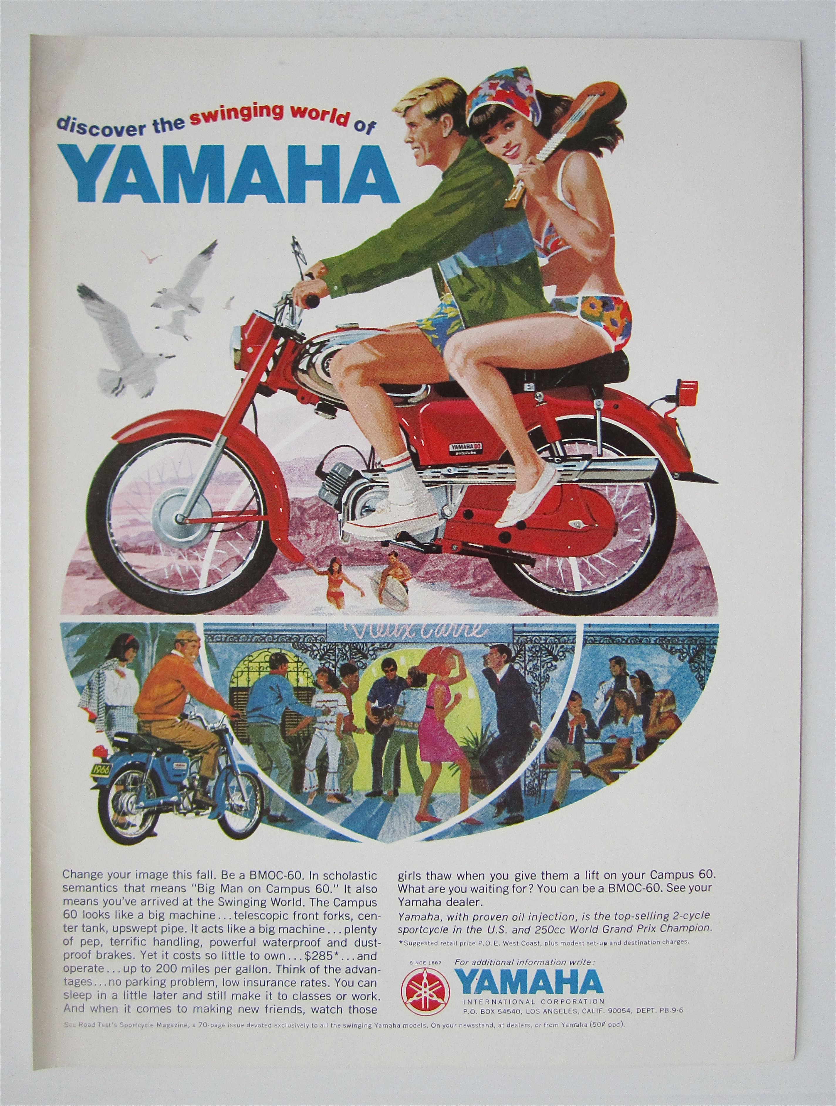 1966 Yamaha with Man & Woman on a Campus 60