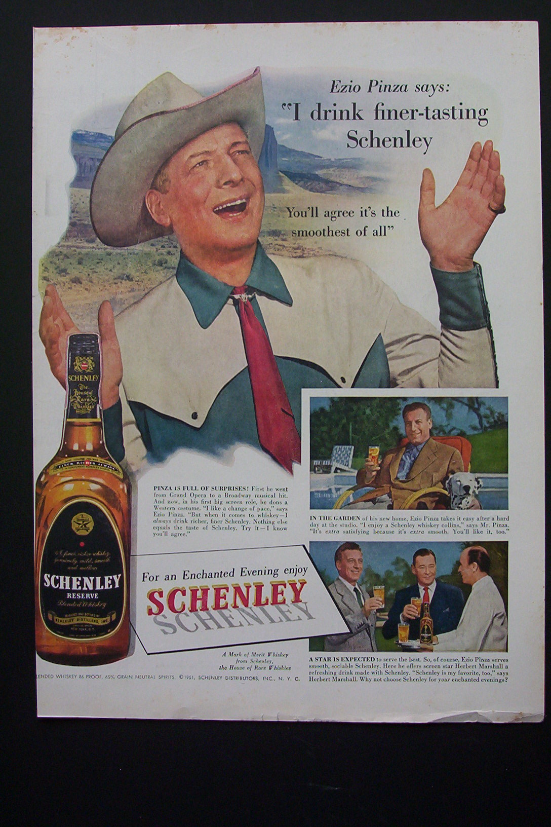 1951 Schenley Whiskey with Ezio Pinza
