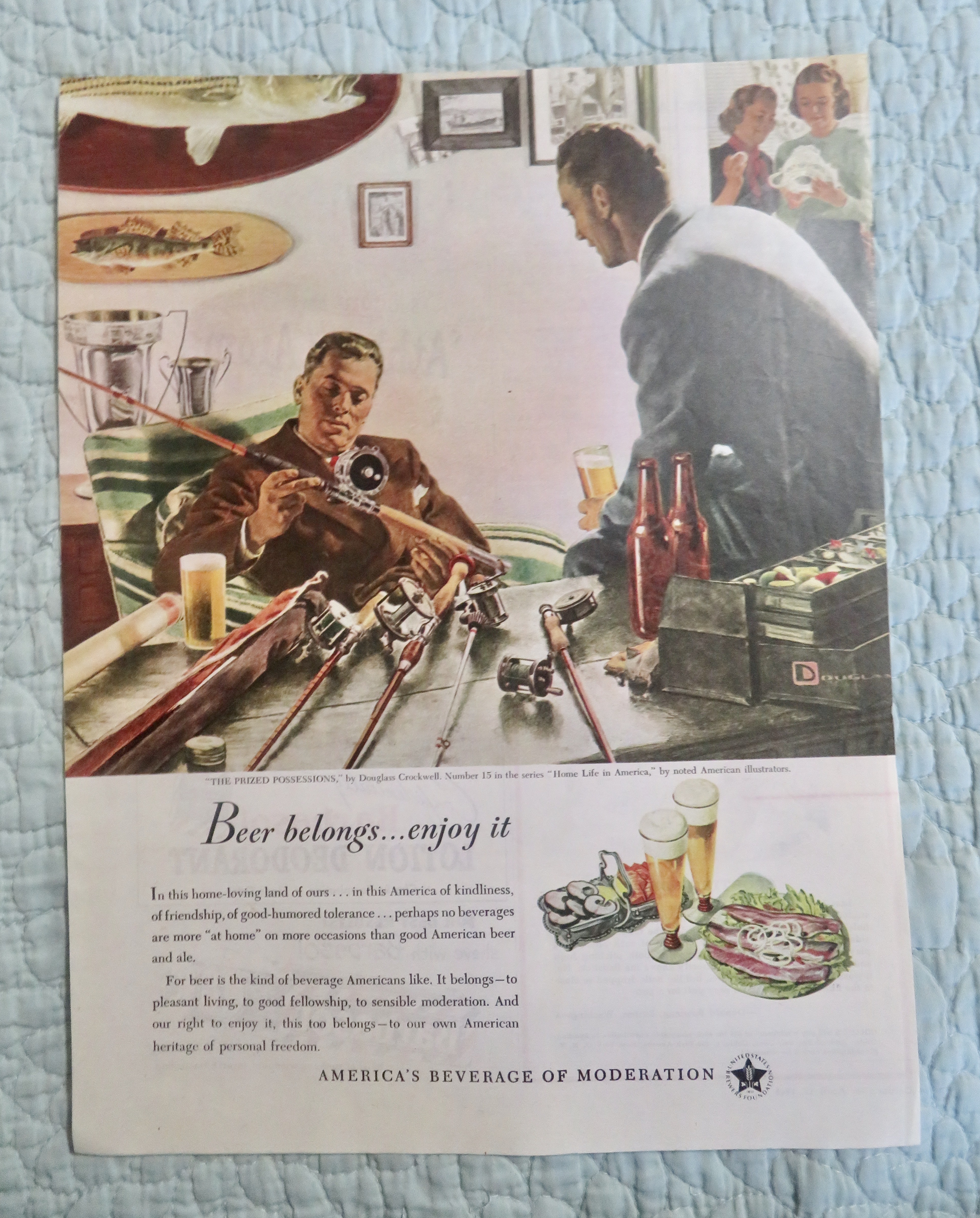 1948 Beer Belongs with Prized Possessions By Crockwell