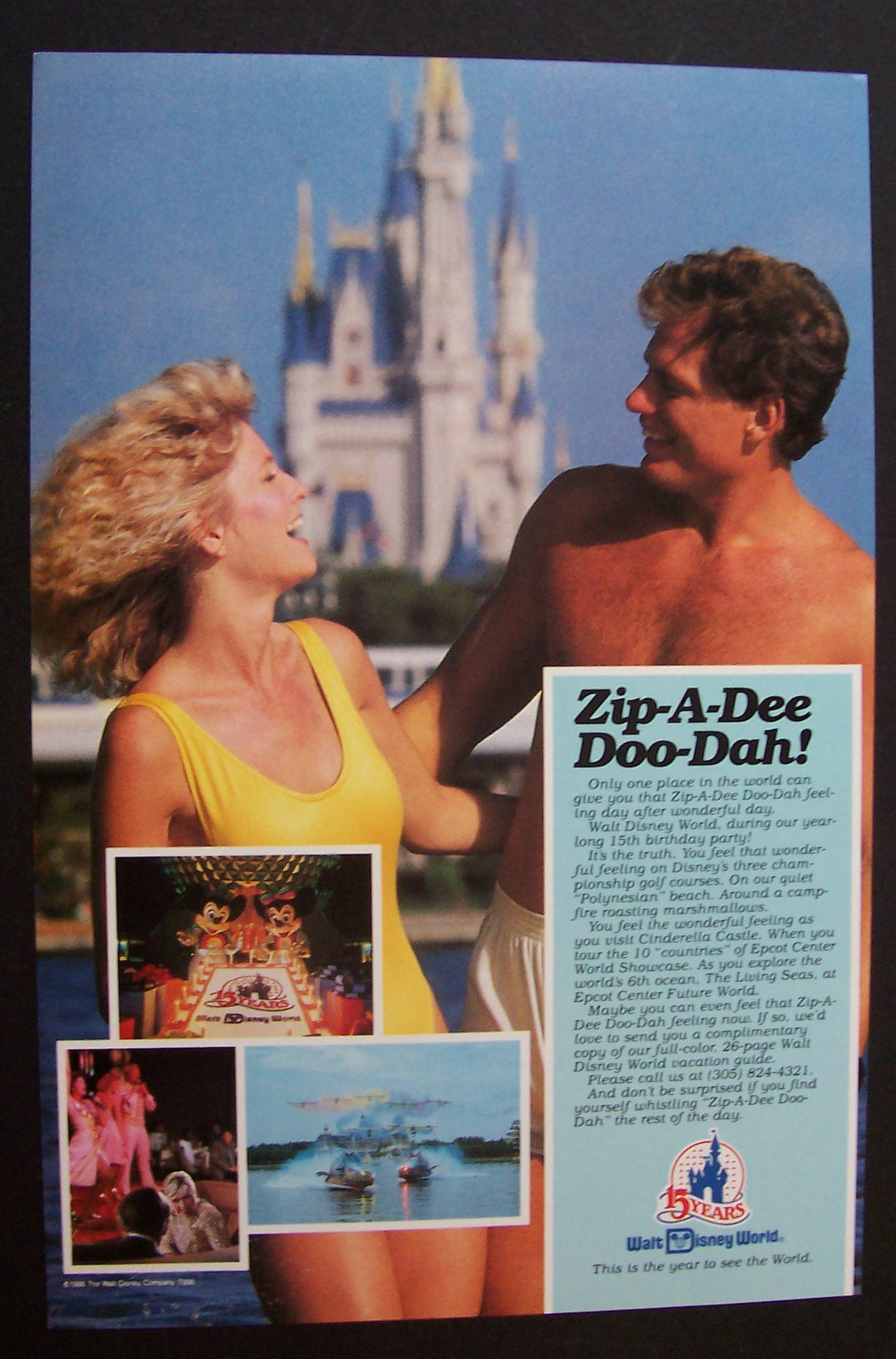 1987 Walt Disney World w/Couple in Front of Castle