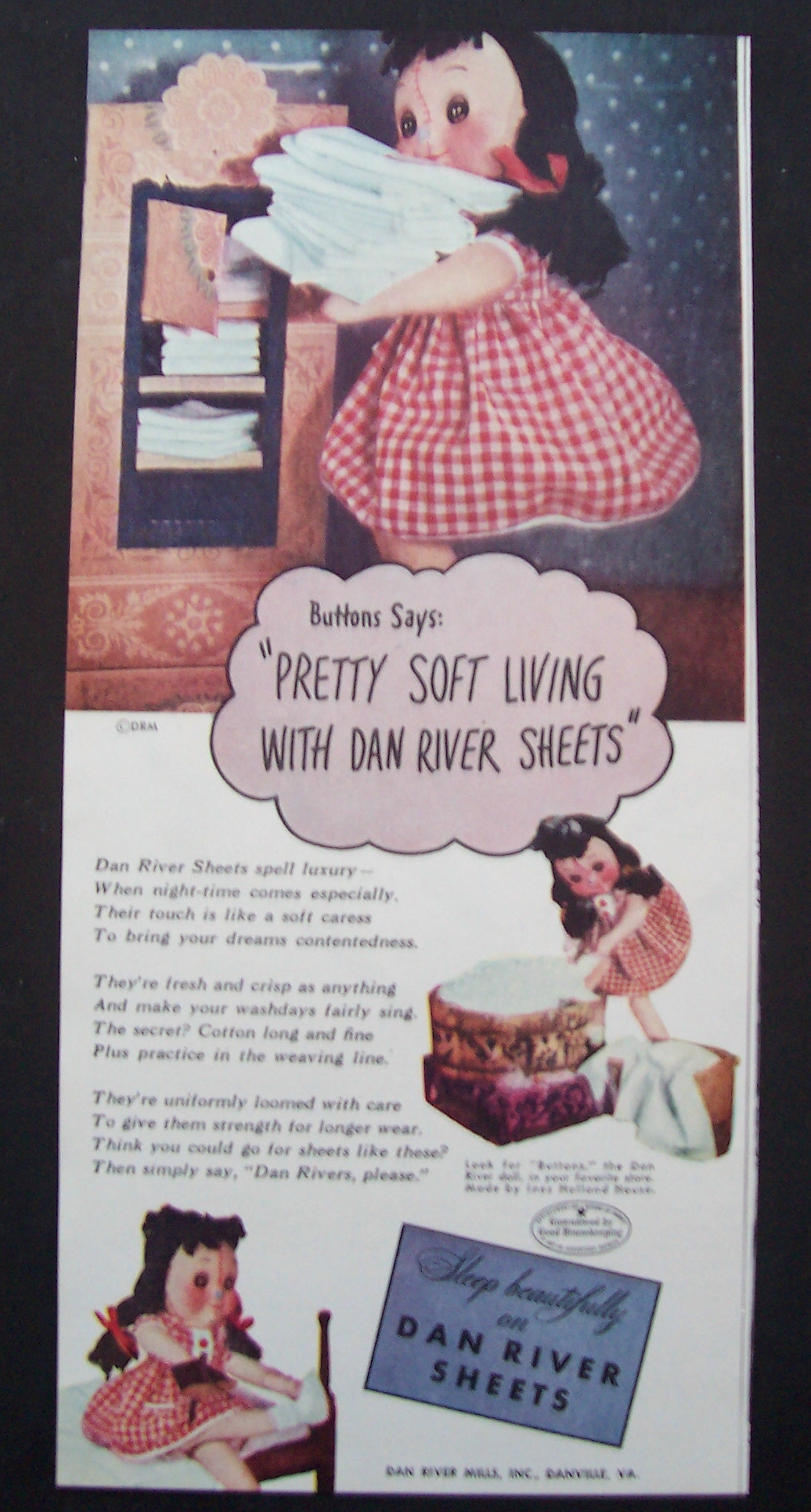 Vintage Ad: 1947 Dan River Sheets