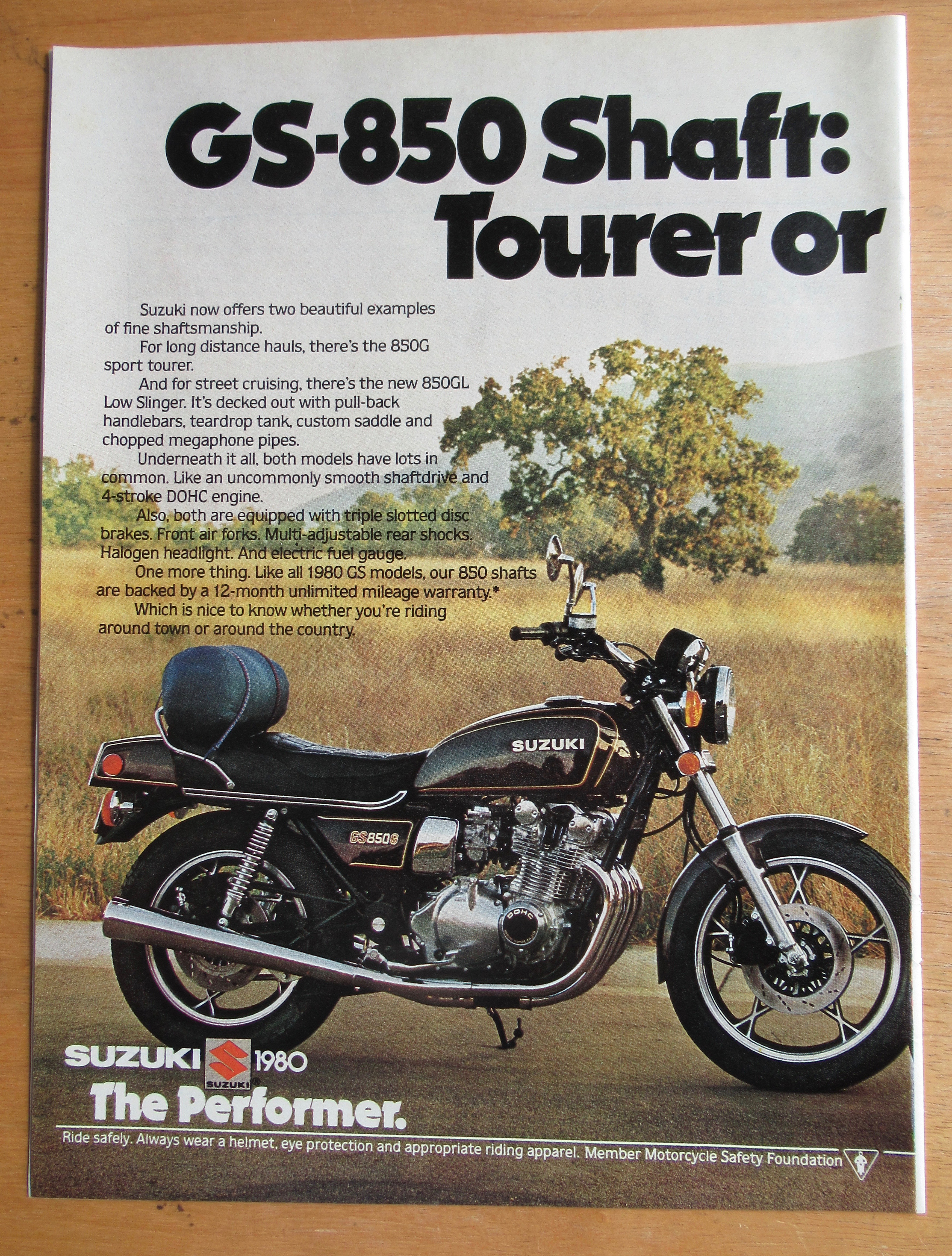 1980 Suzuki Motorcycle with GS 850 Shaft Motorcycle