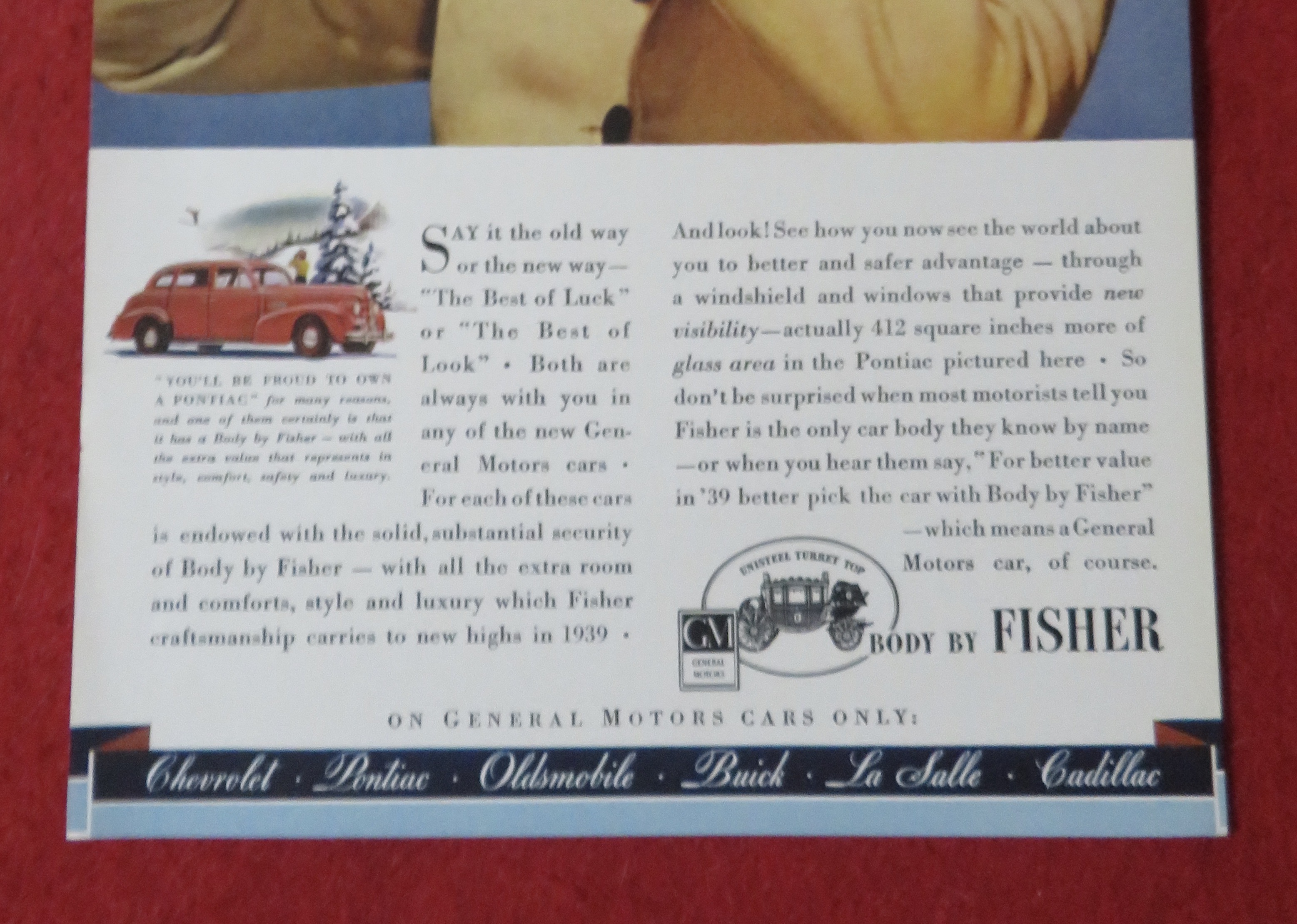 1939 Body By Fisher with Woman & Binoculars