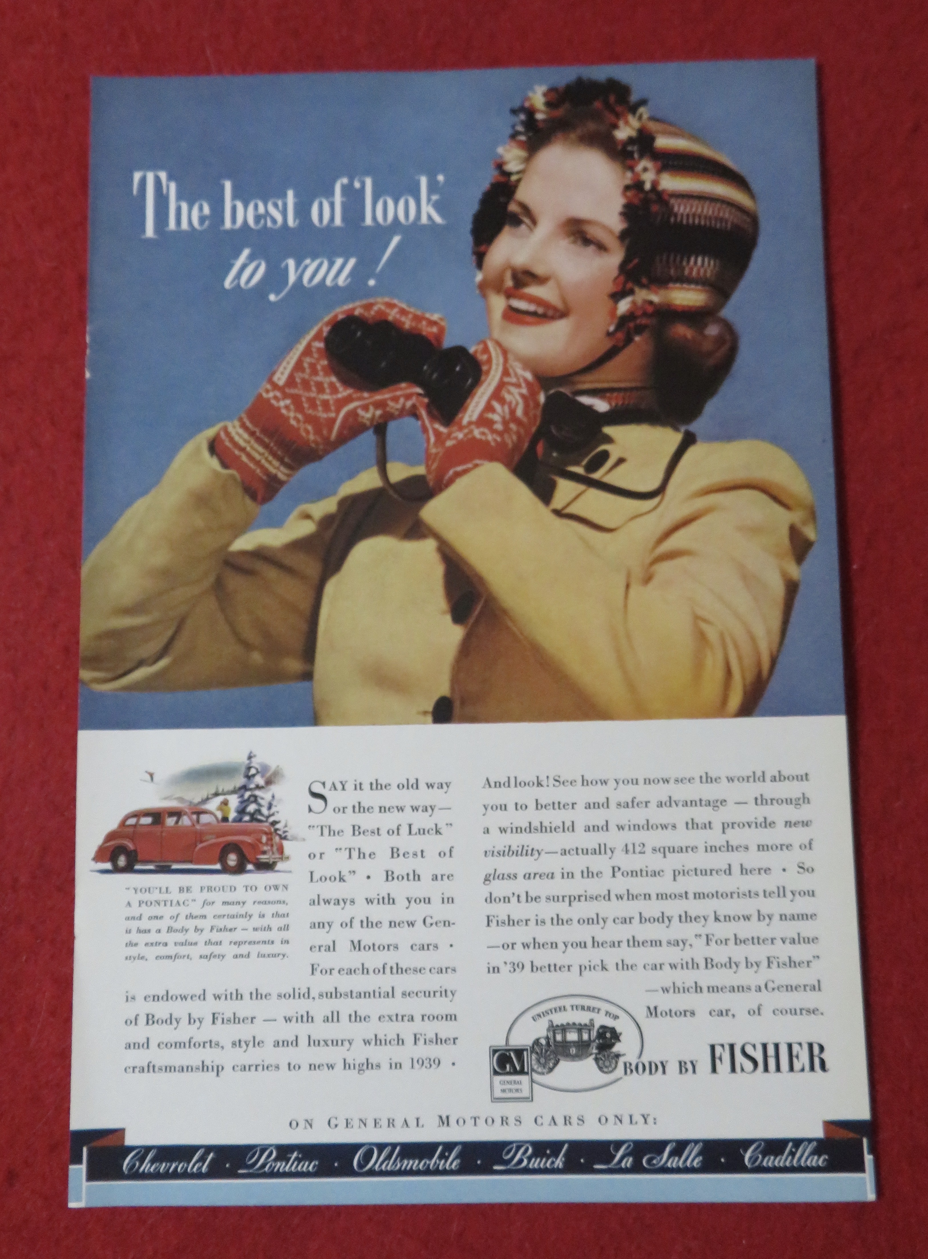 1939 Body By Fisher with Woman & Binoculars