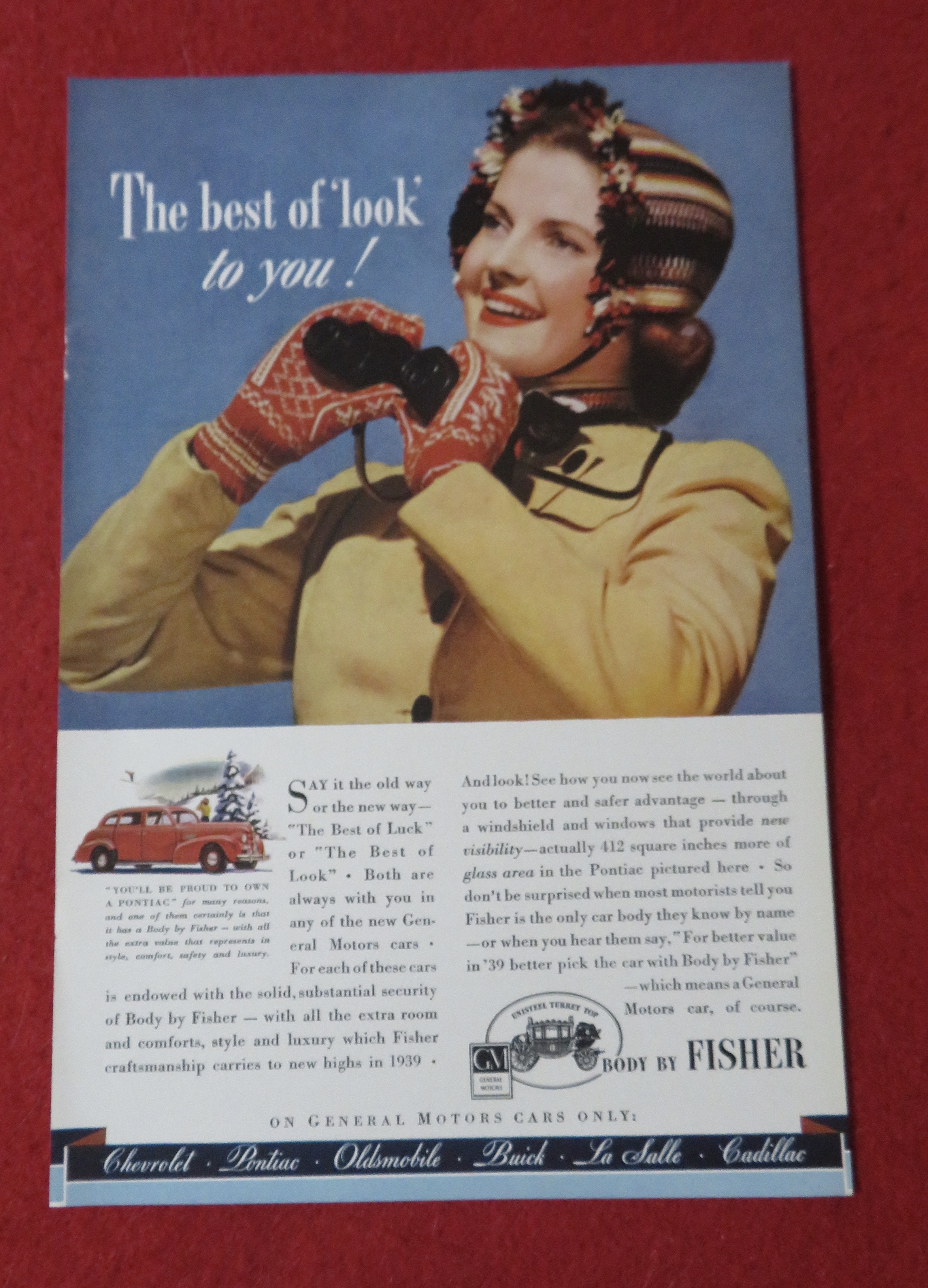 1939 Body By Fisher with Woman & Binoculars
