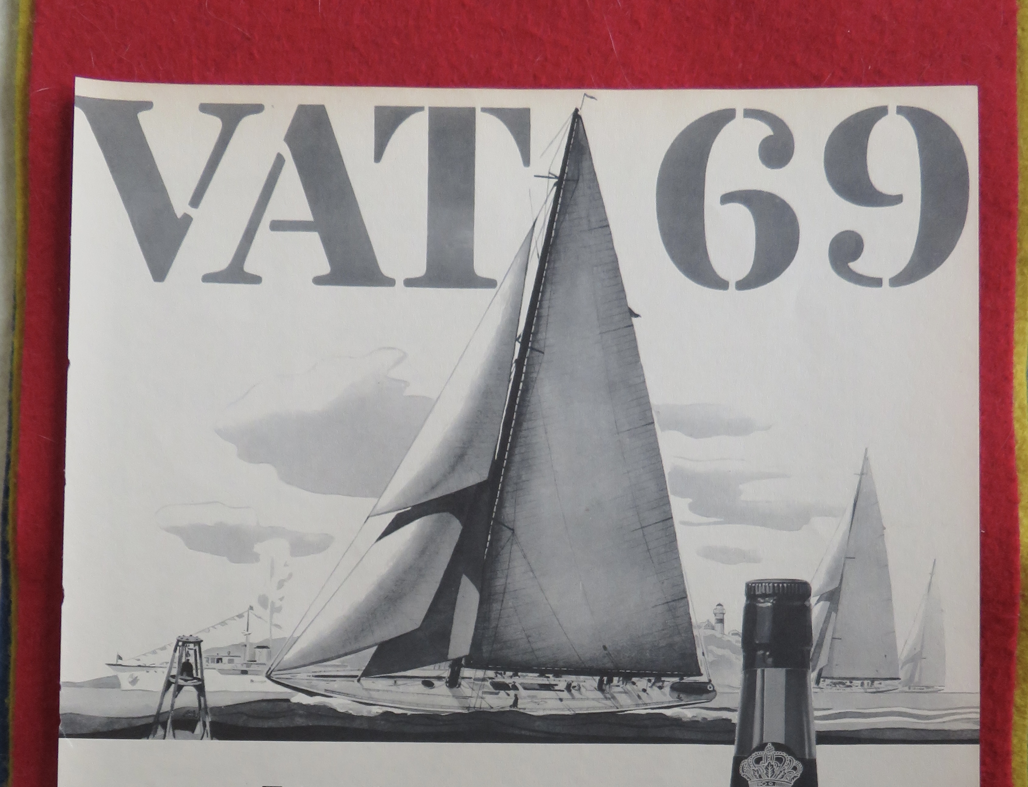 1934 Vat 69 Scotch Whisky with Sailboats Sailing
