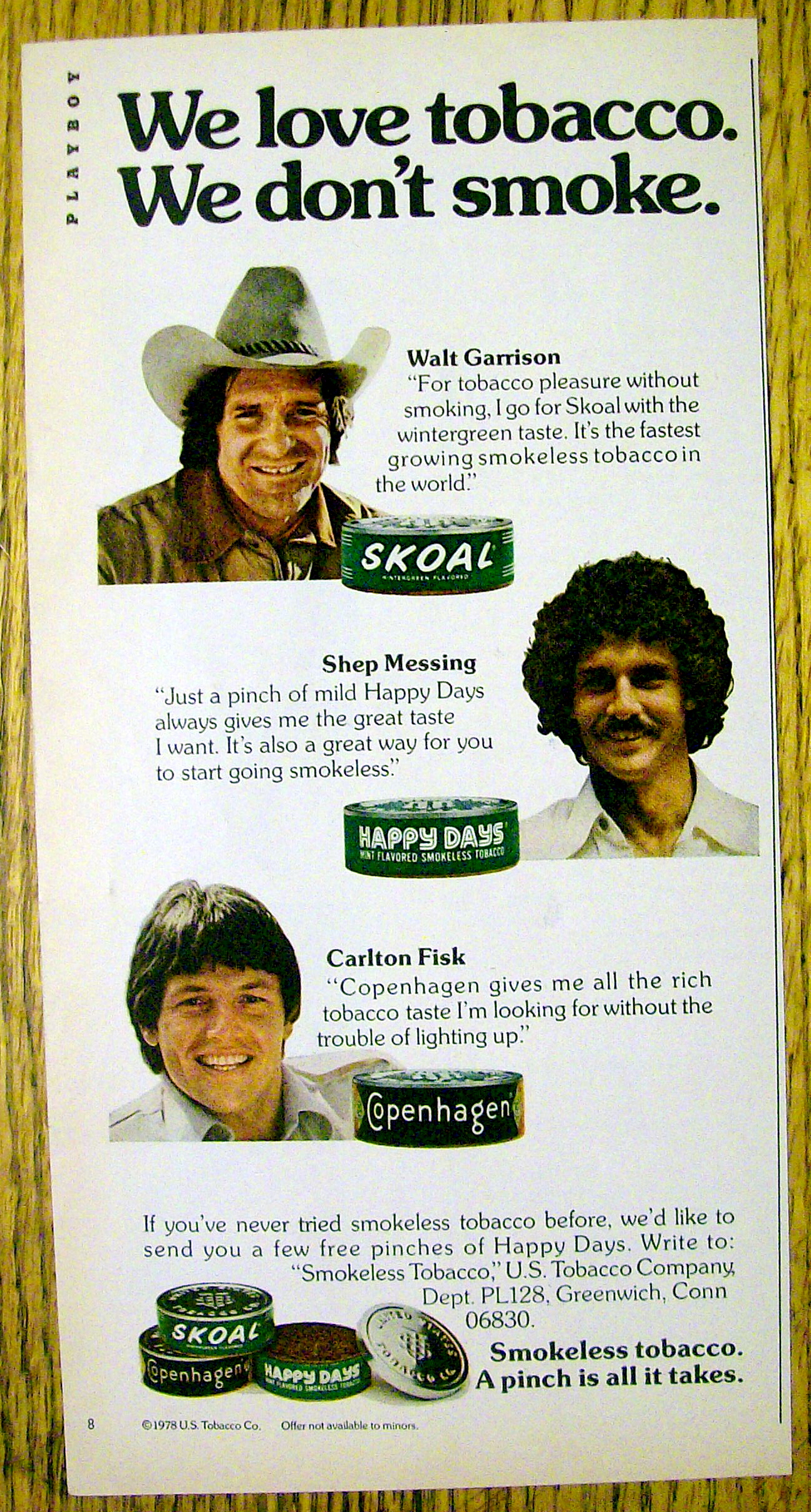 1978 Smokeless Tobacco w/ Garrison, Messing & Fisk