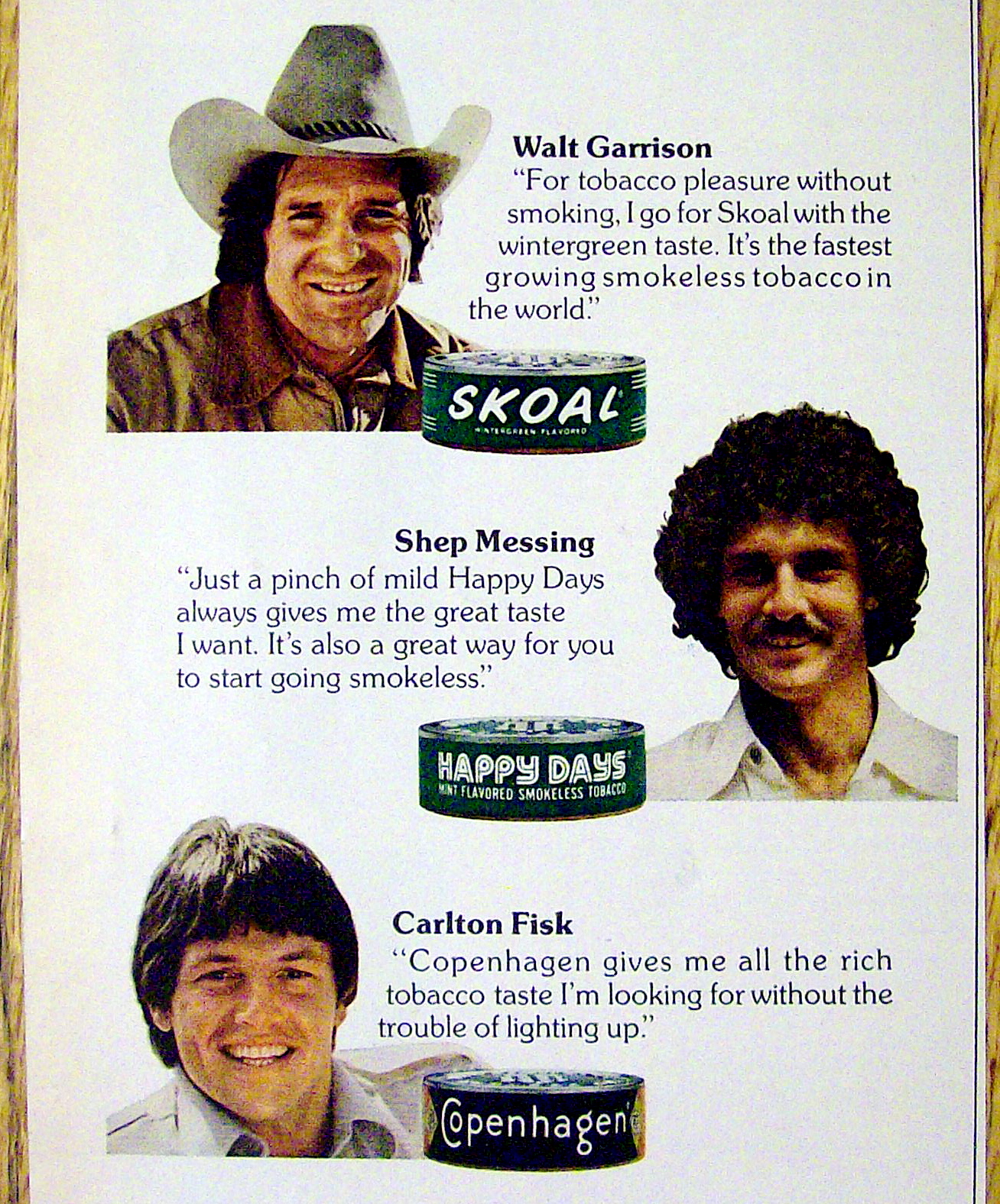 1978 Smokeless Tobacco w/ Garrison, Messing & Fisk