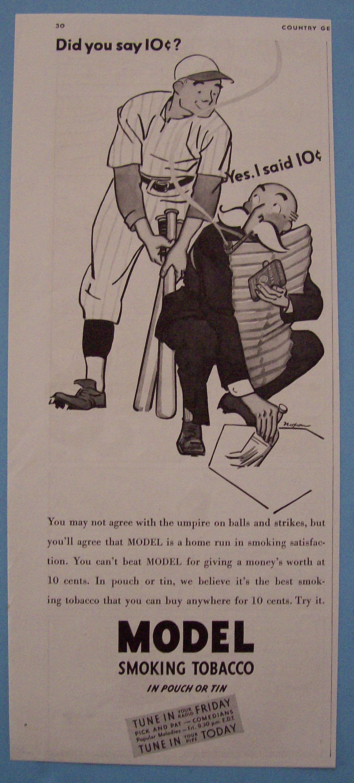 Vintage Ad: 1934 Model Smoking Tobacco