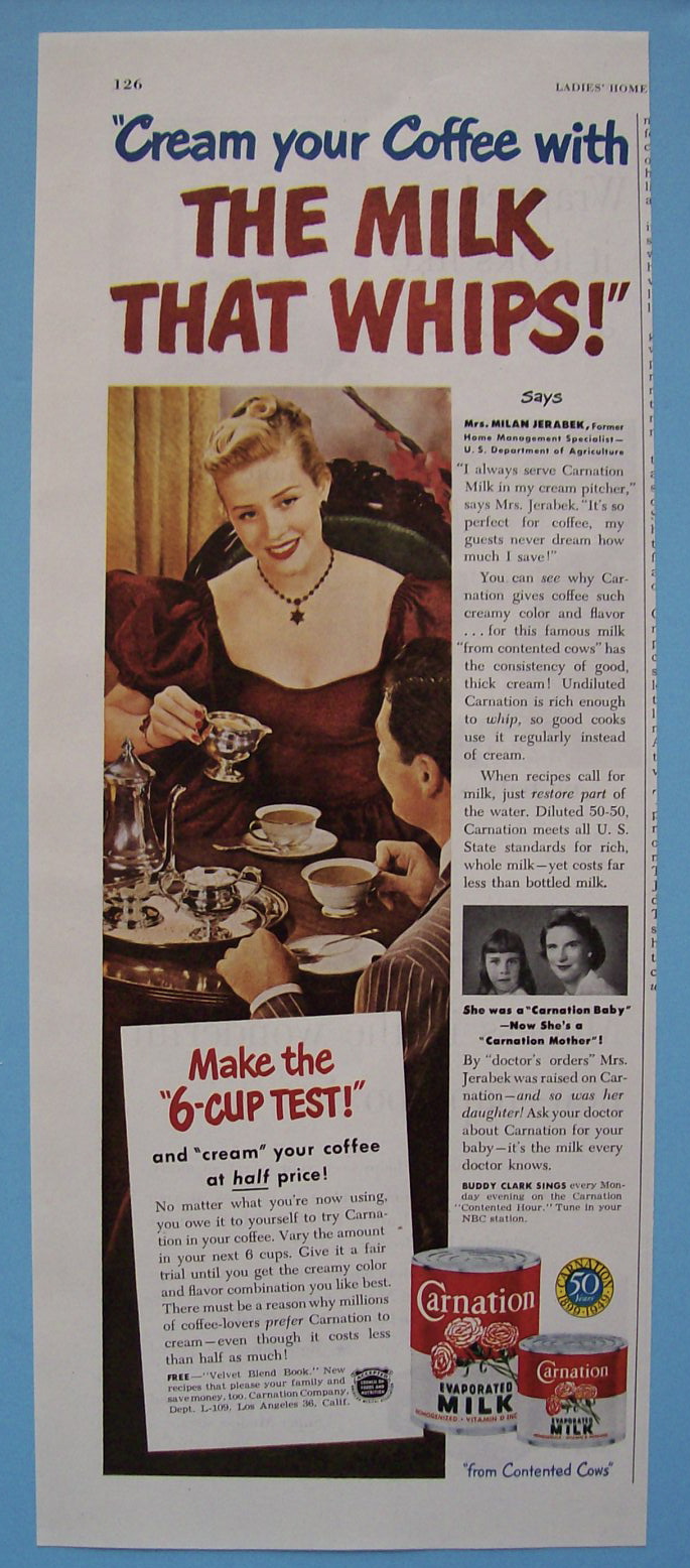 1949 Carnation Milk with Milan Jerabek
