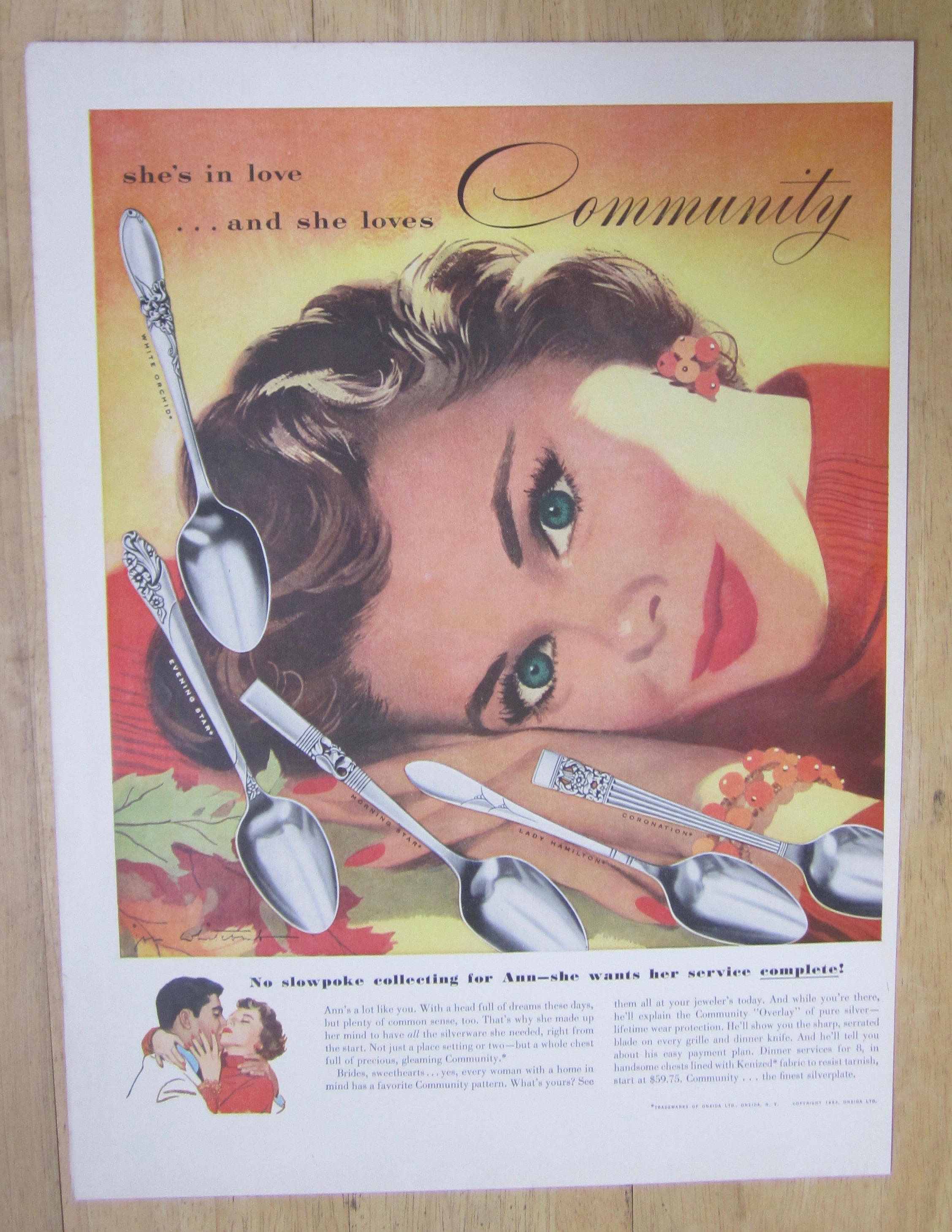 1953 Community Plate with a Woman Smiling