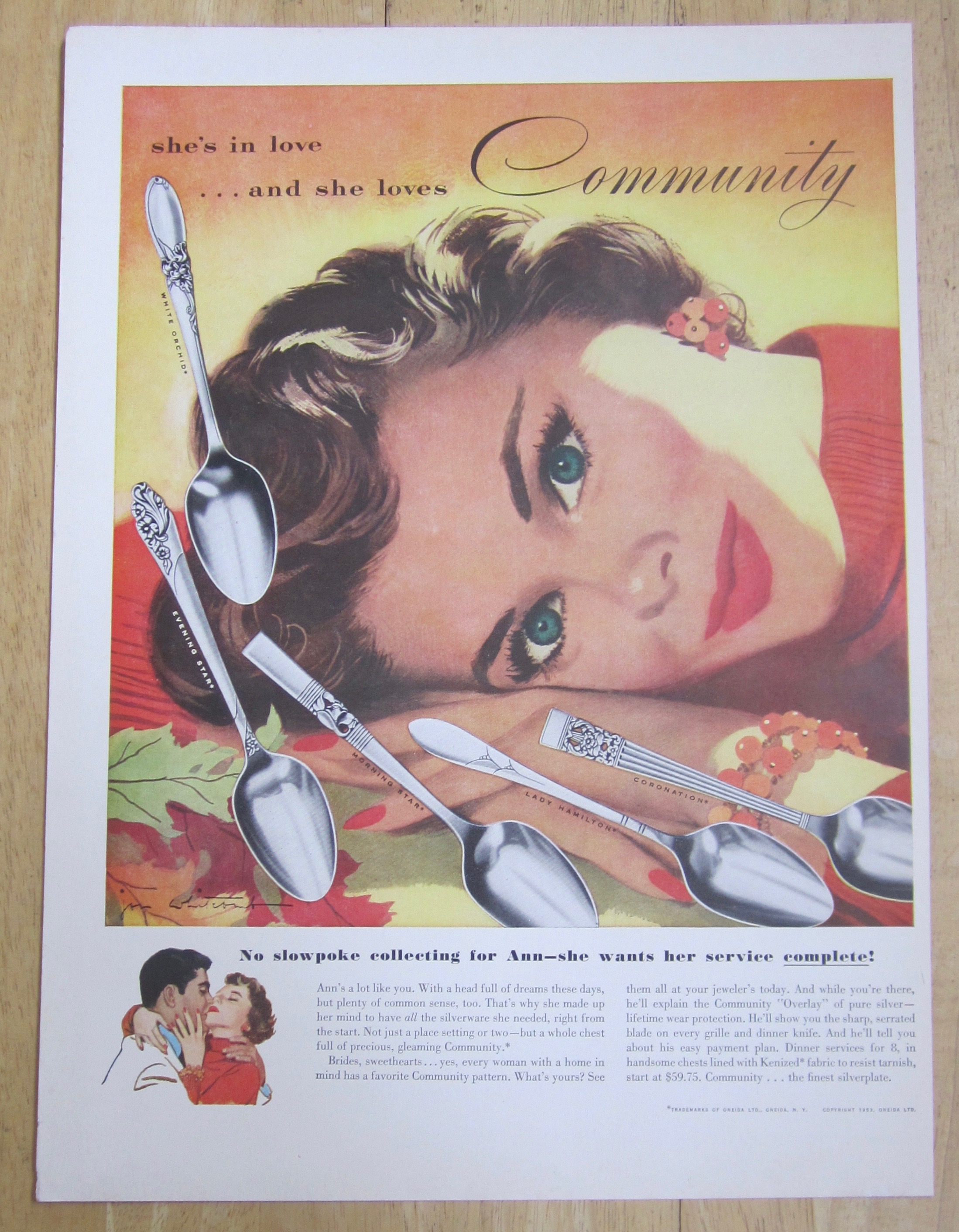 1953 Community Plate with a Woman Smiling