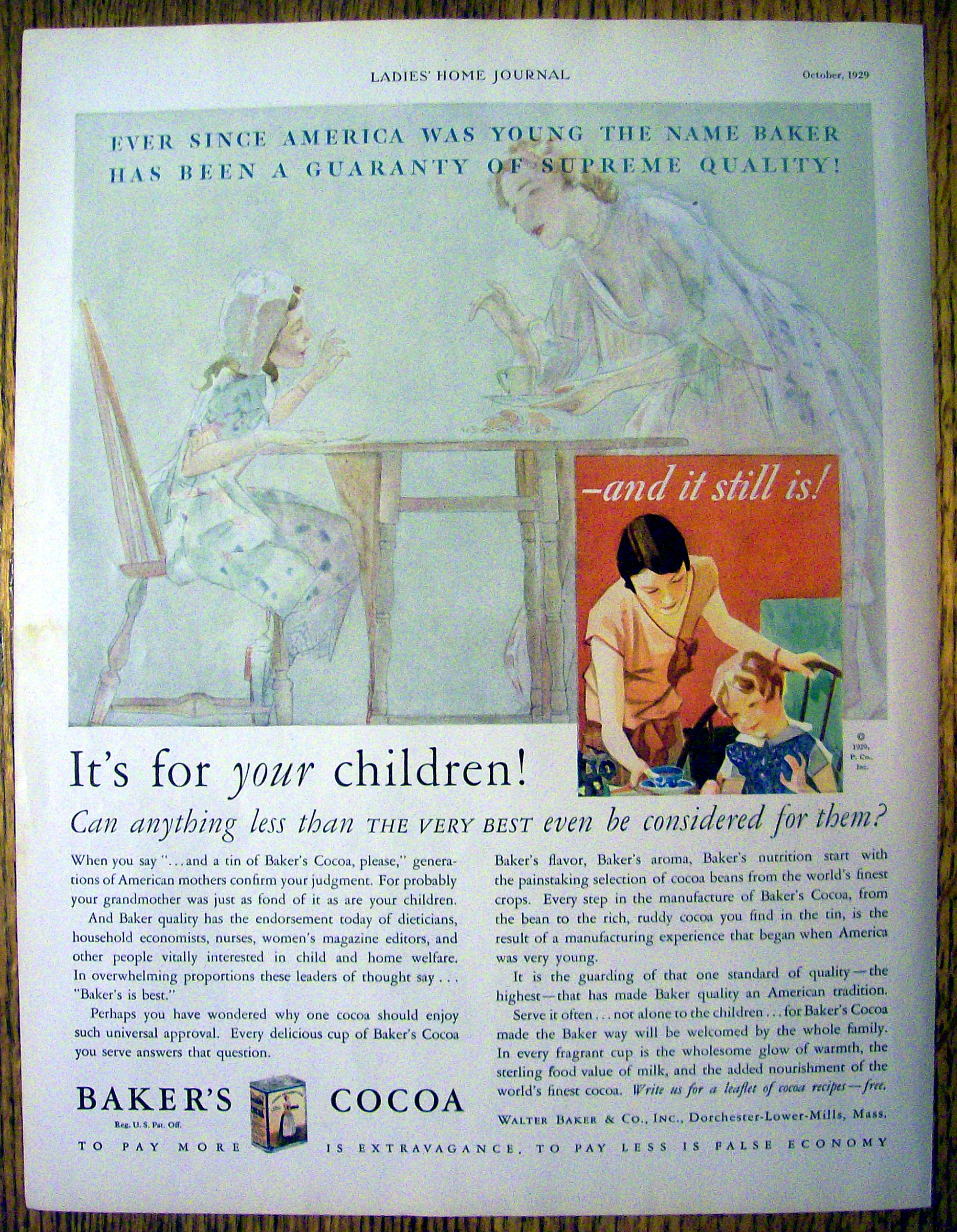 1929 Baker's Cocoa