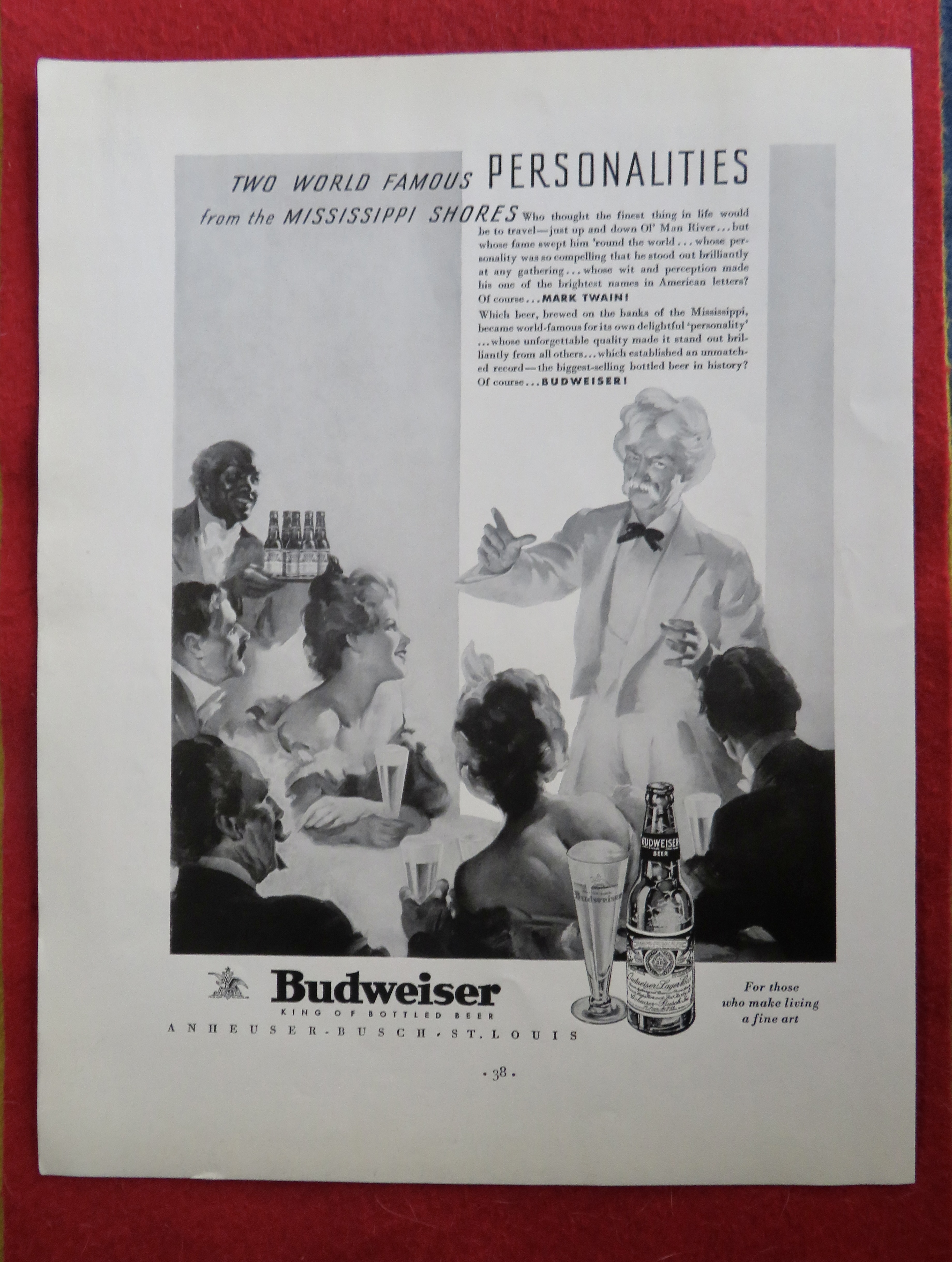 1934 Budweiser Beer with Mark Twain