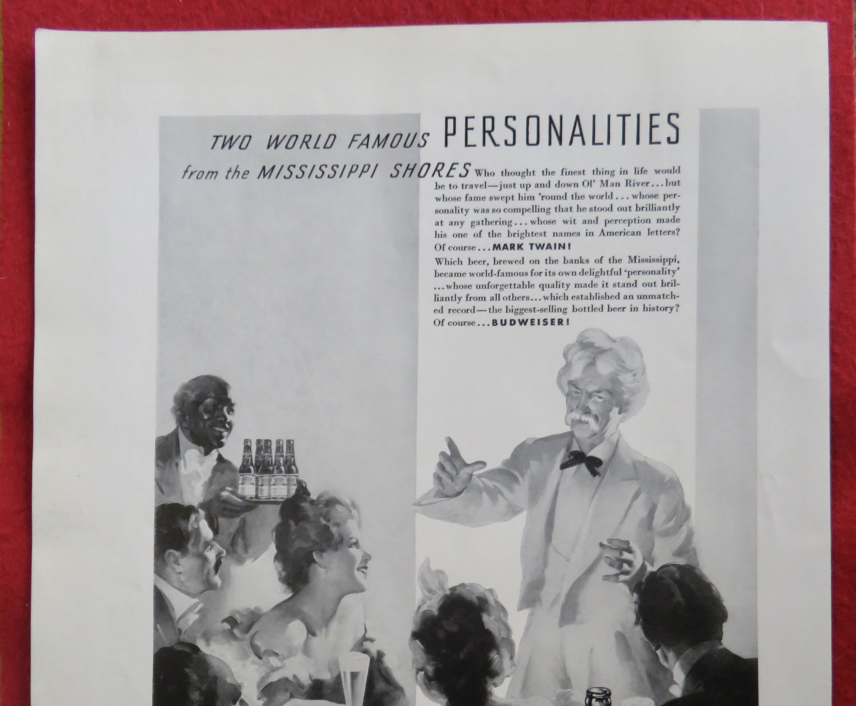 1934 Budweiser Beer with Mark Twain