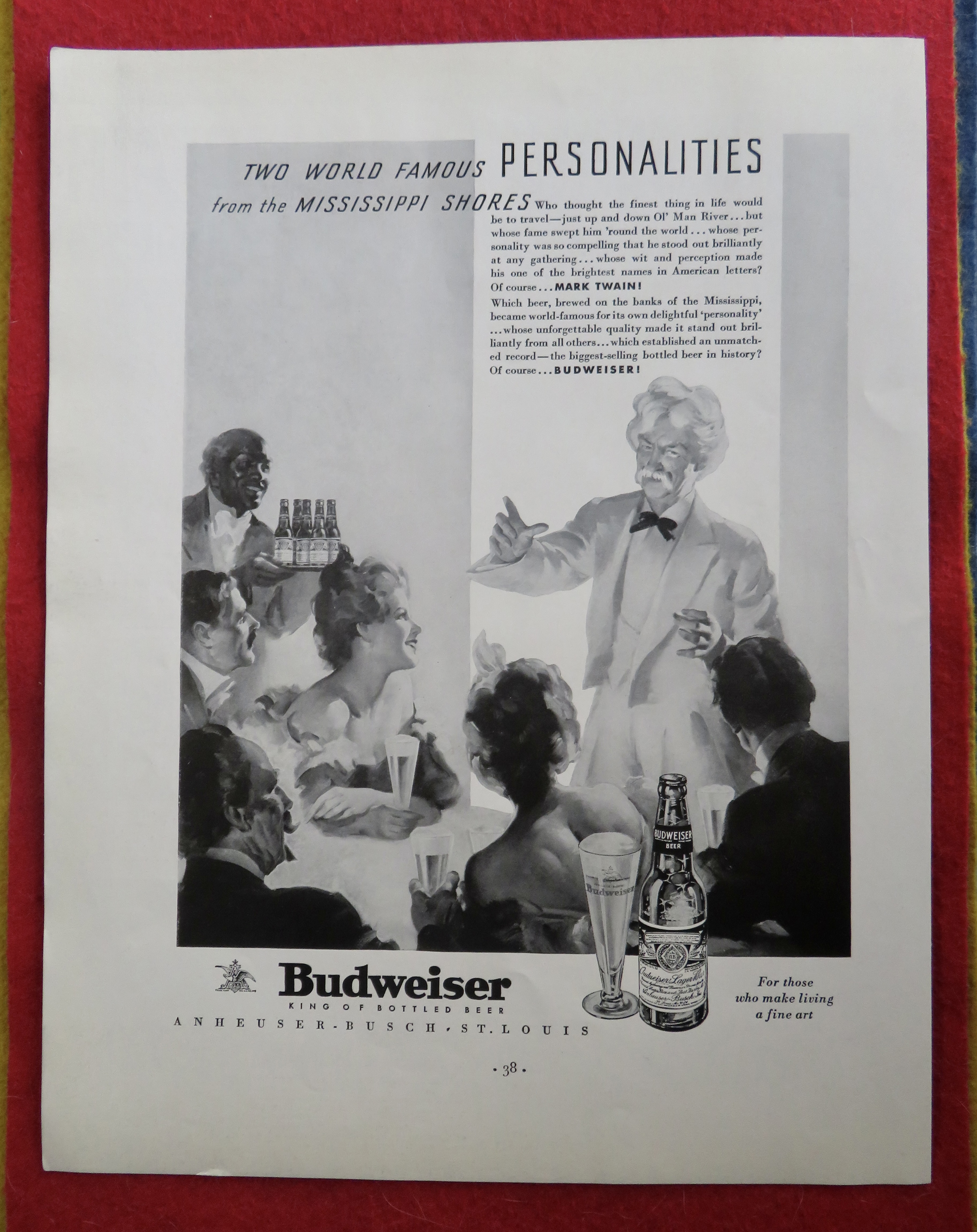 1934 Budweiser Beer with Mark Twain