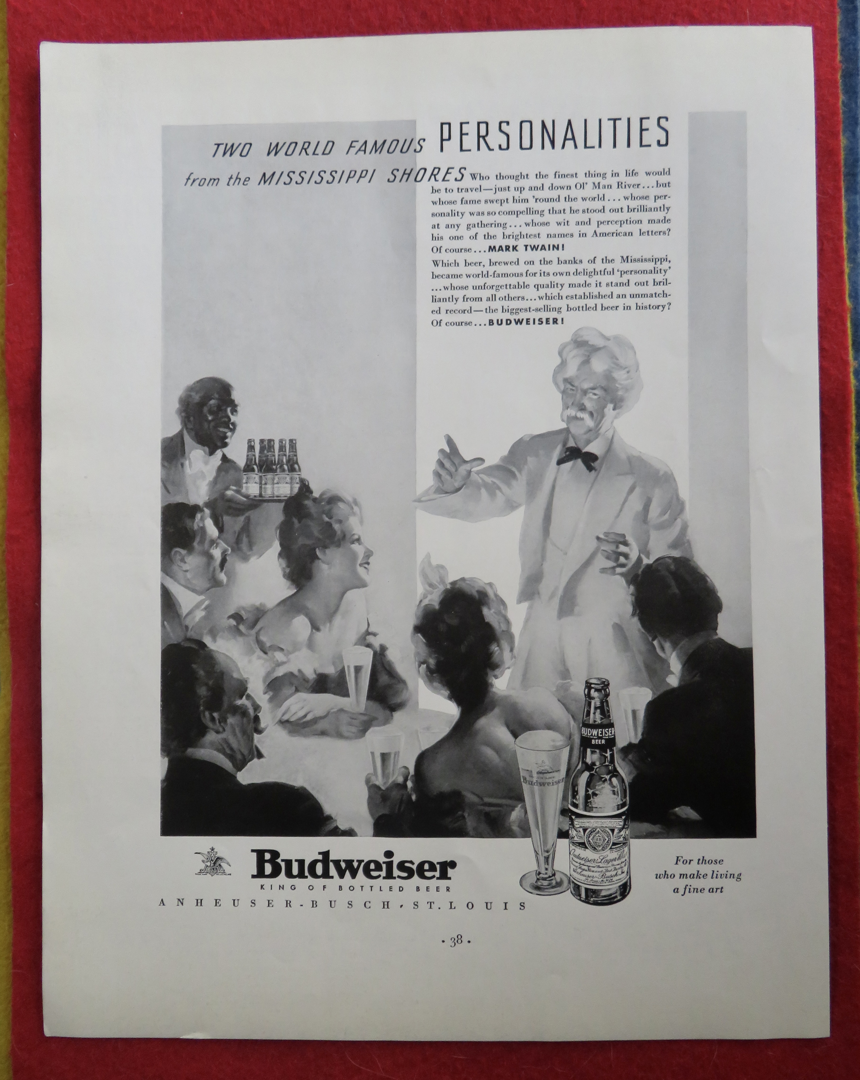 1934 Budweiser Beer with Mark Twain