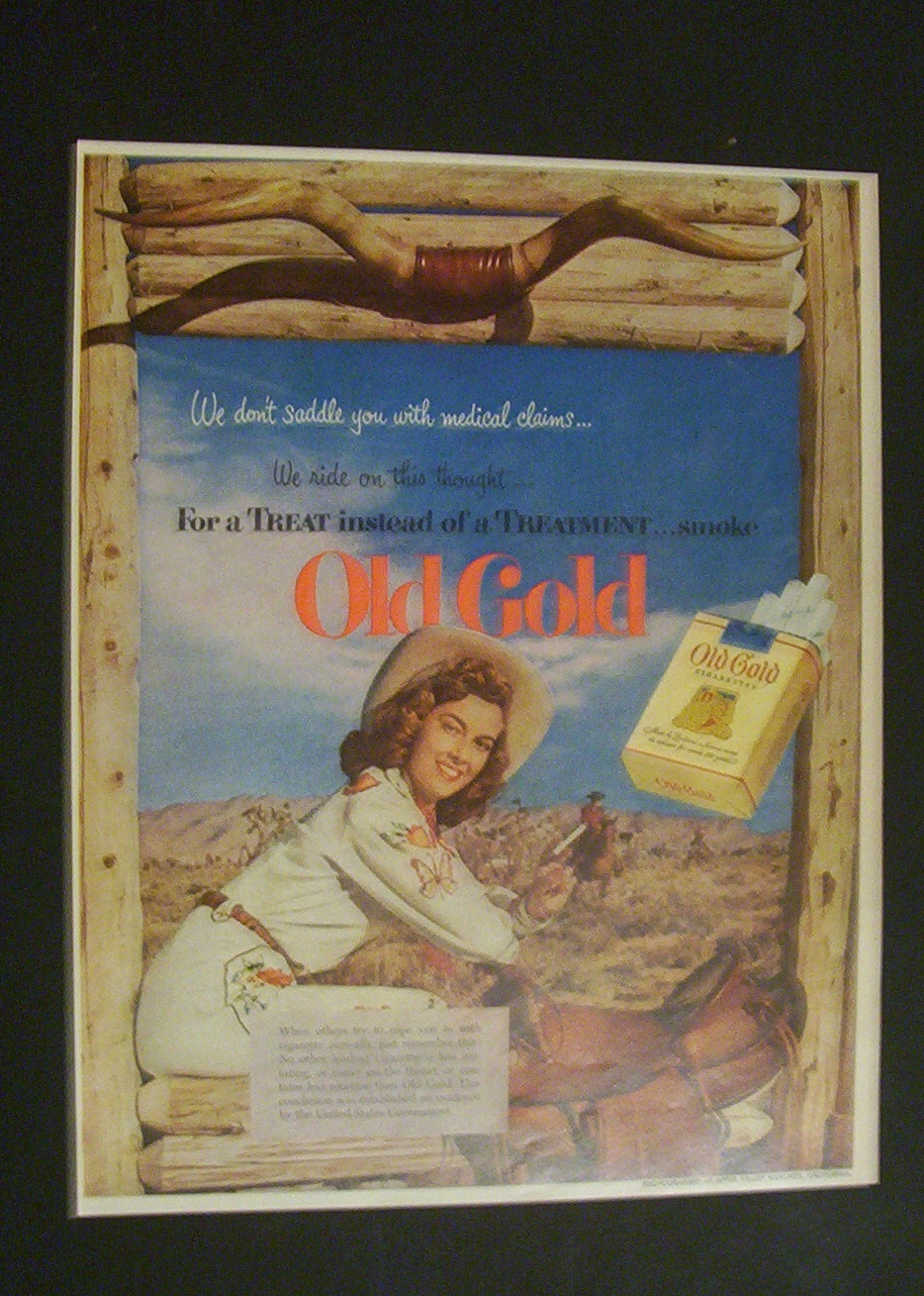 1952 Old Gold Cigarettes w/ Woman Dressed as a Cowboy