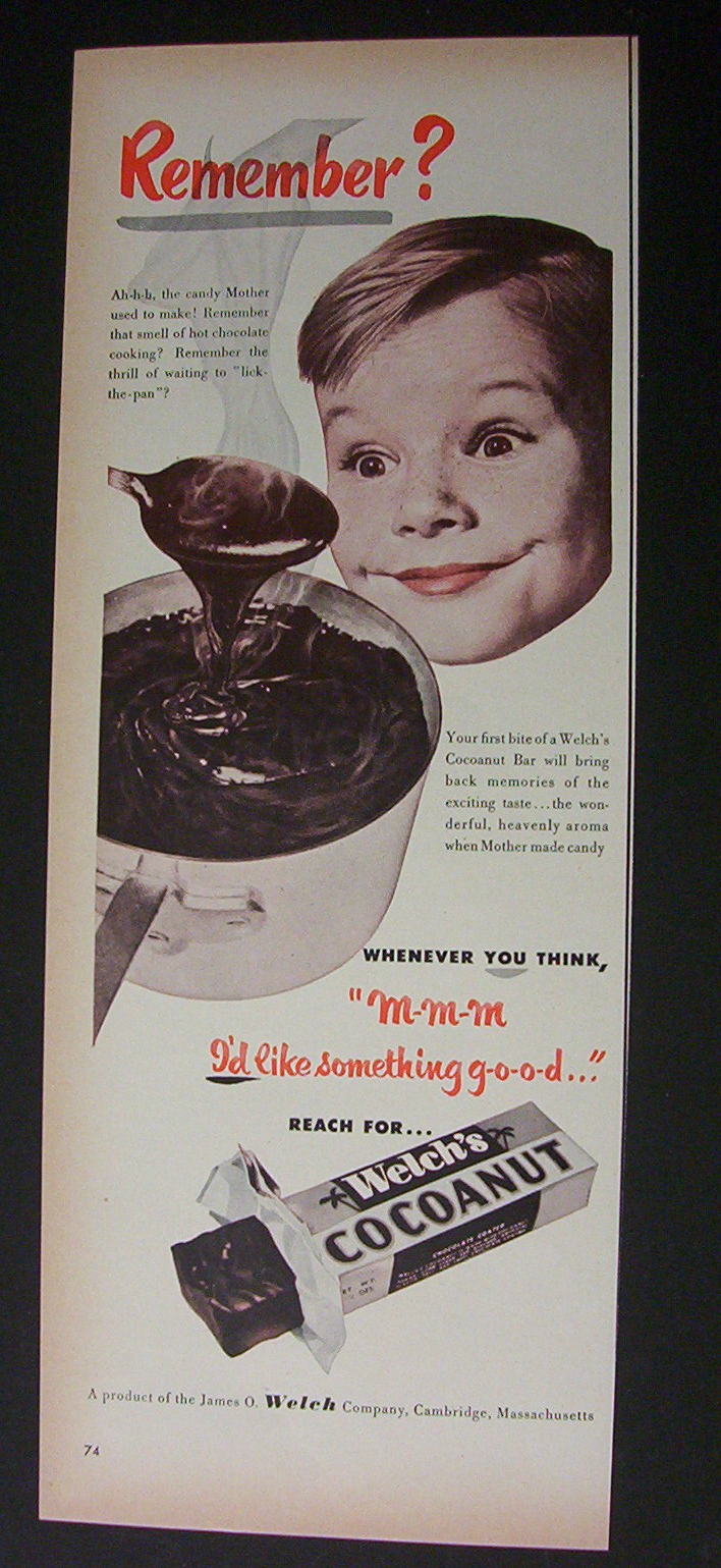 Vintage Ad: 1952  Welch's  Cocoanut