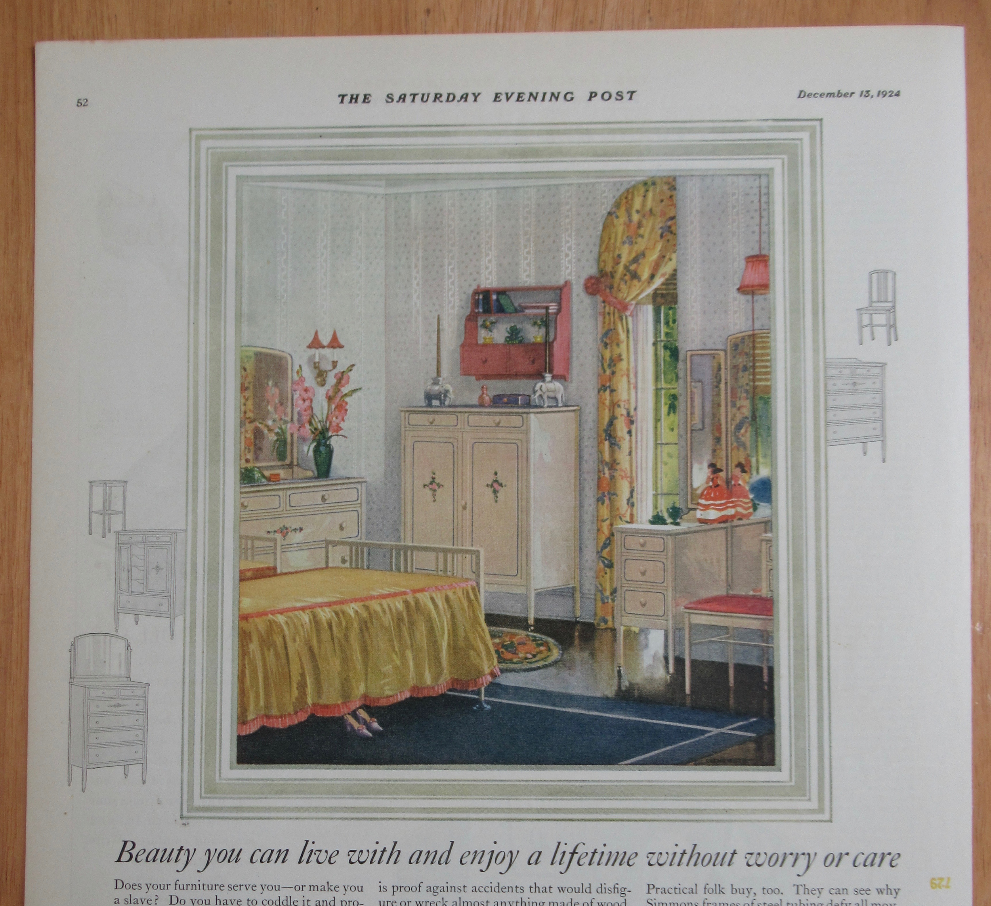 1924 Simmons Furniture with Steel Bedroom Furniture