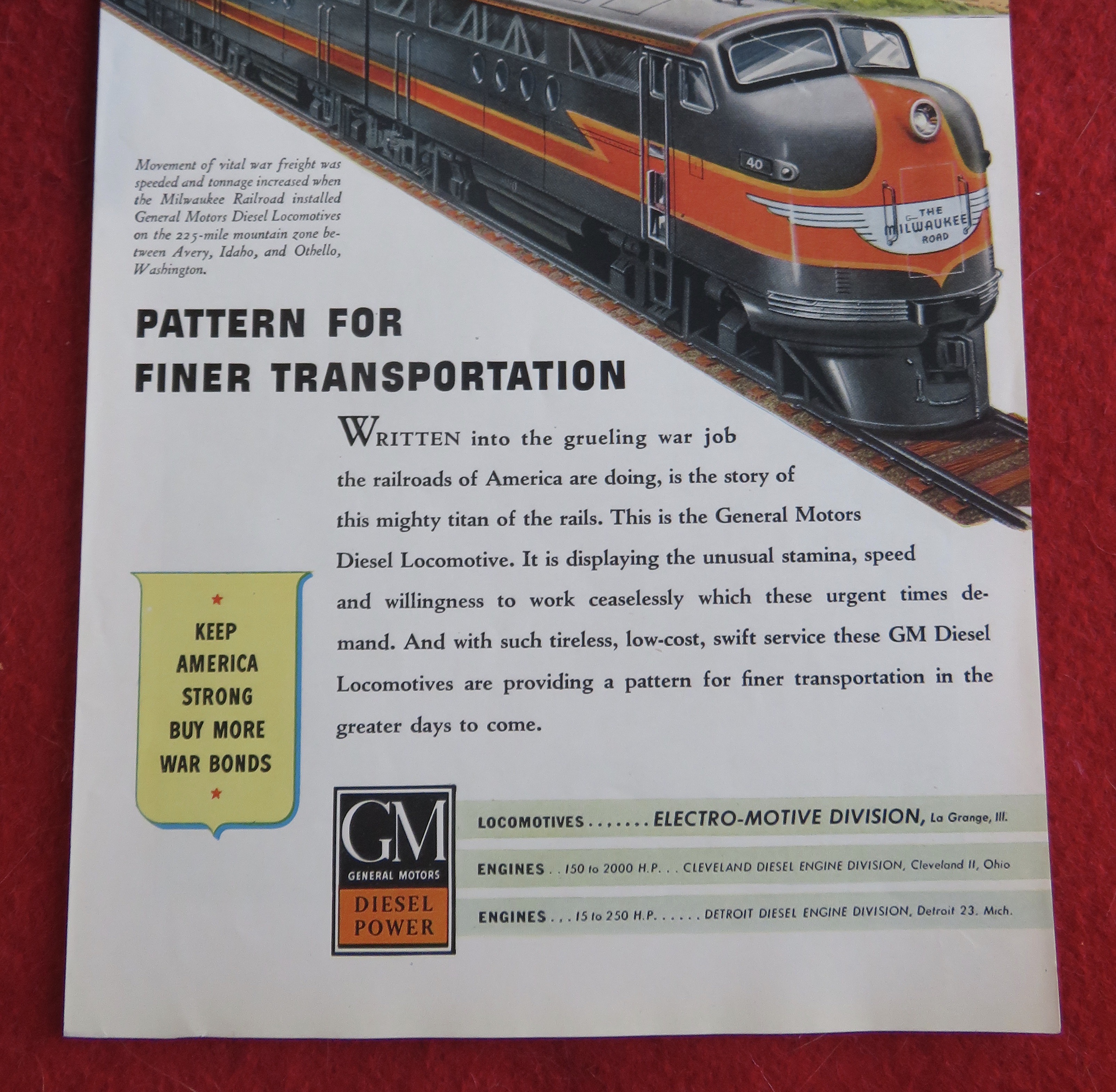 1944 General Motors Diesel Power with Transportation