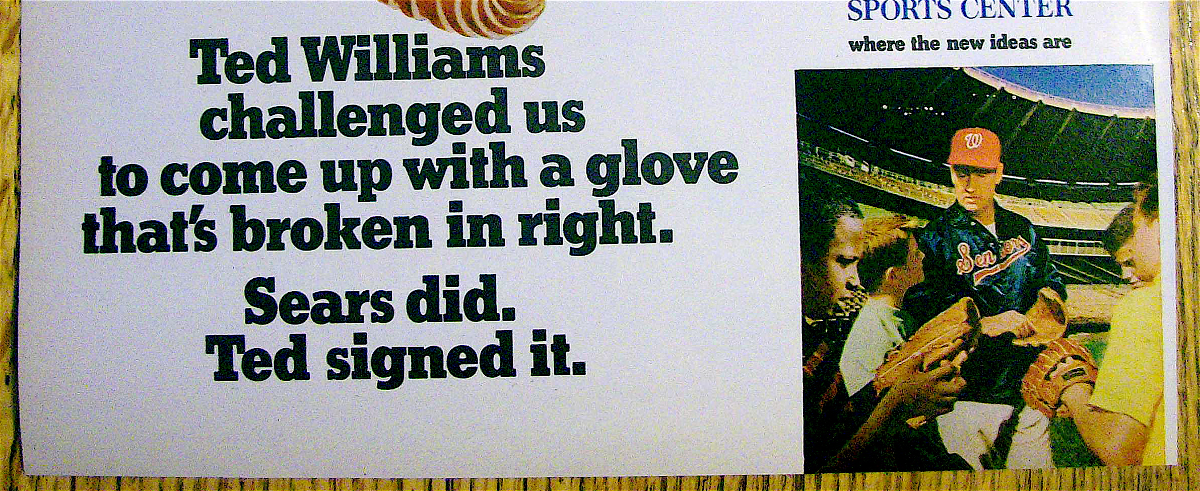 1970 Sears Baseball Glove with Baseball's Ted Williams