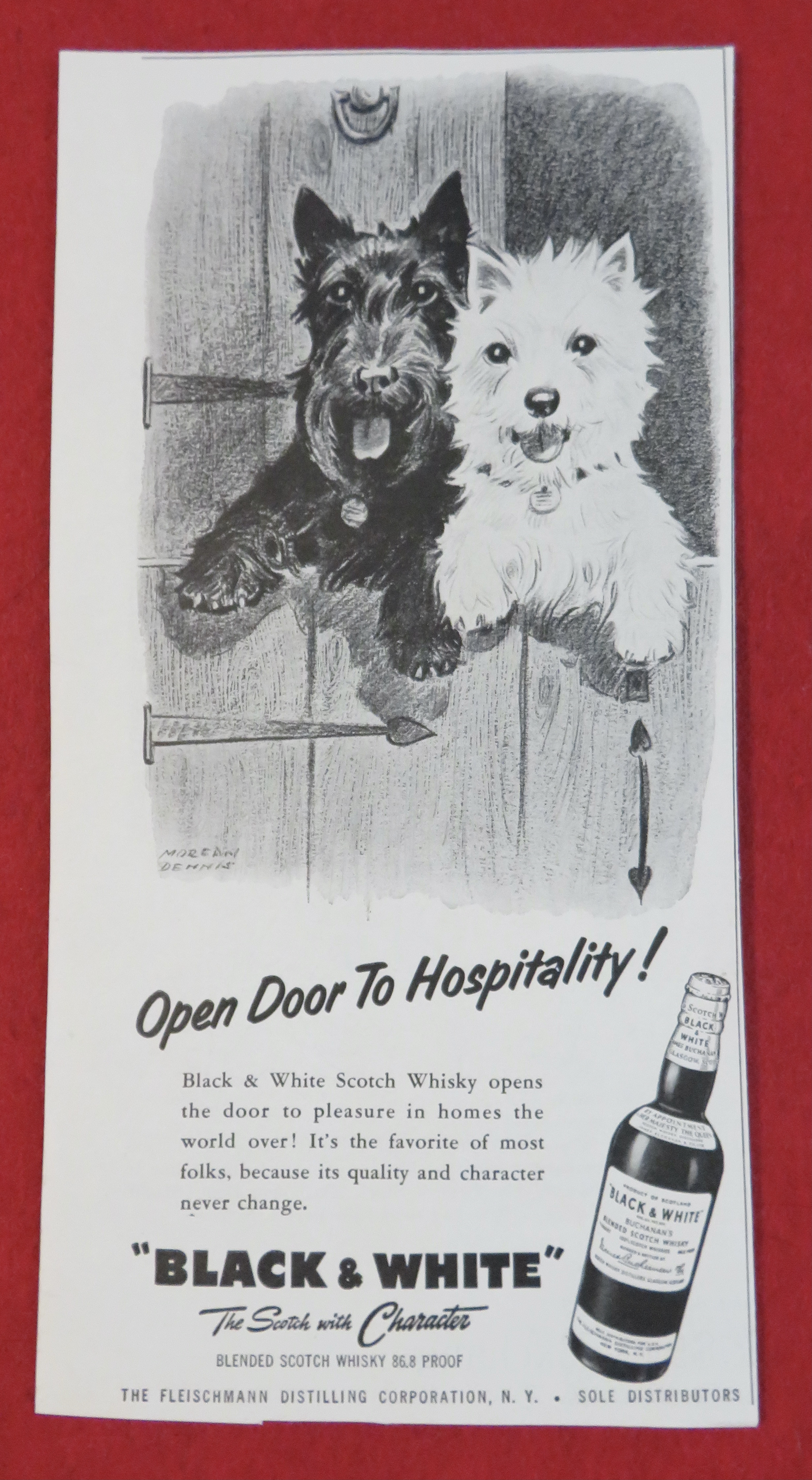 1958 Black & White Scotch Whiskey with the Terriers