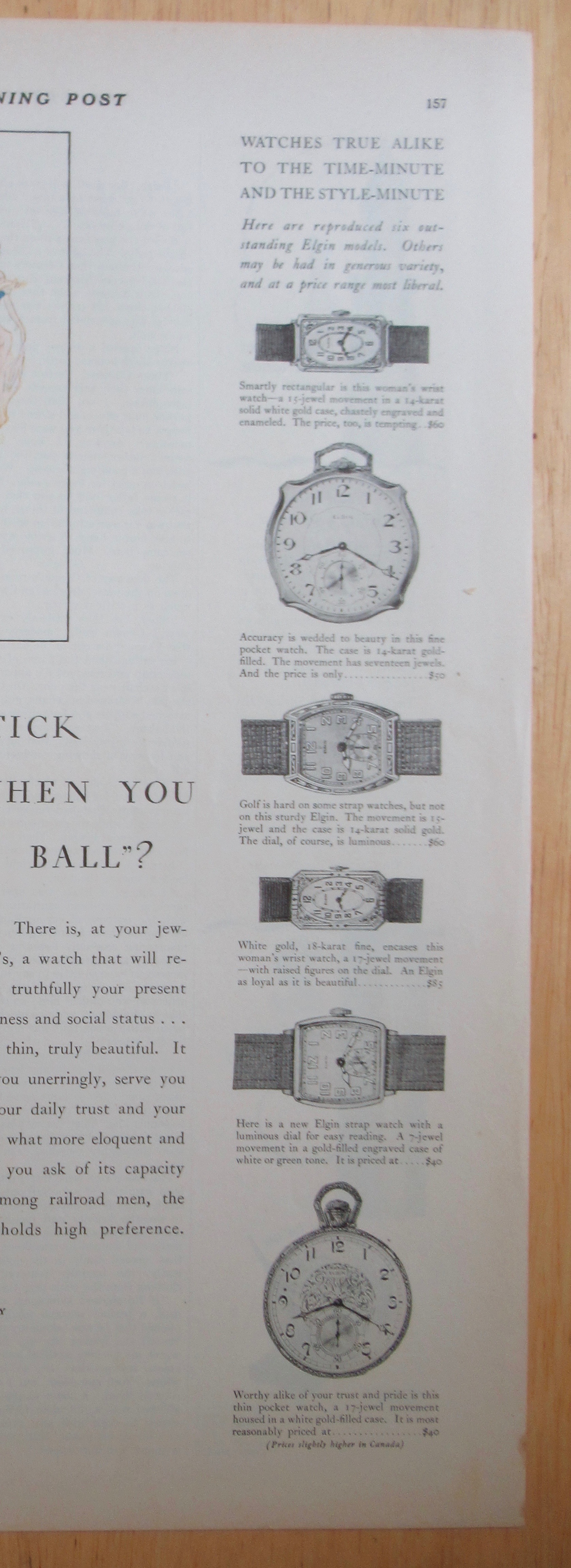 1927 Elgin Watches with People Waltzing