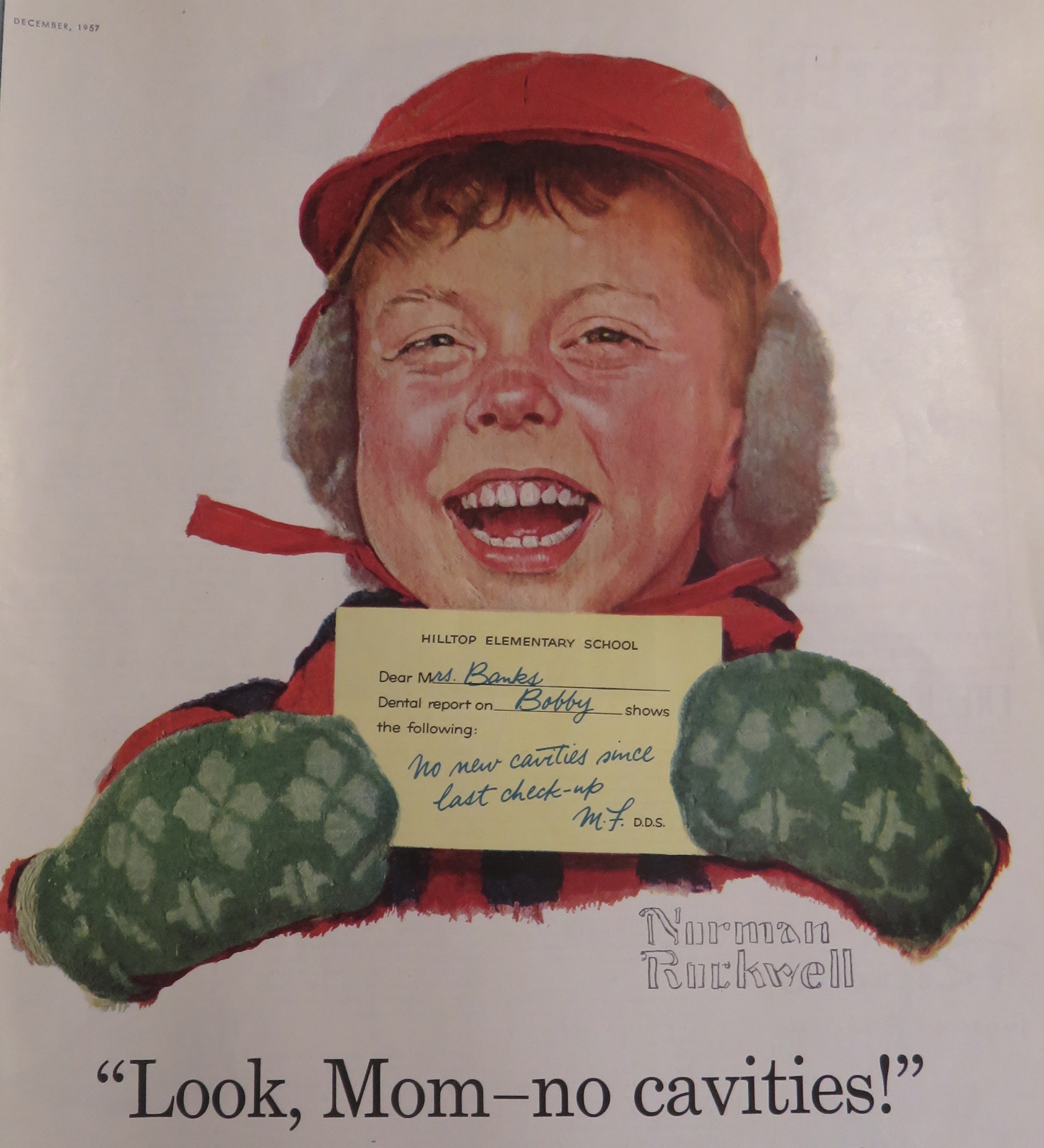 1957 Crest Toothpaste with Bobby By Norman Rockwell