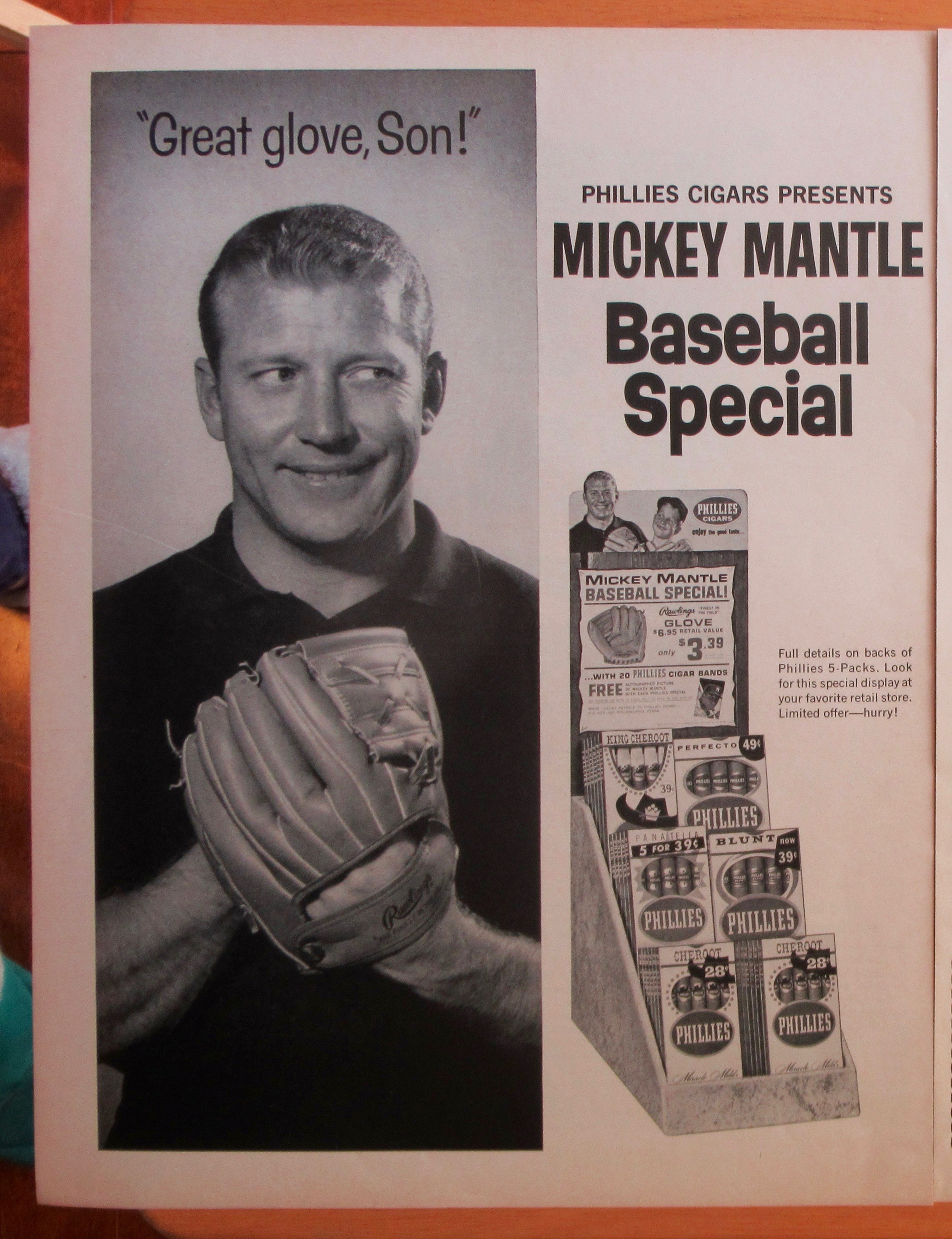 1964 Phillies Cigars with Mickey Mantle & Son
