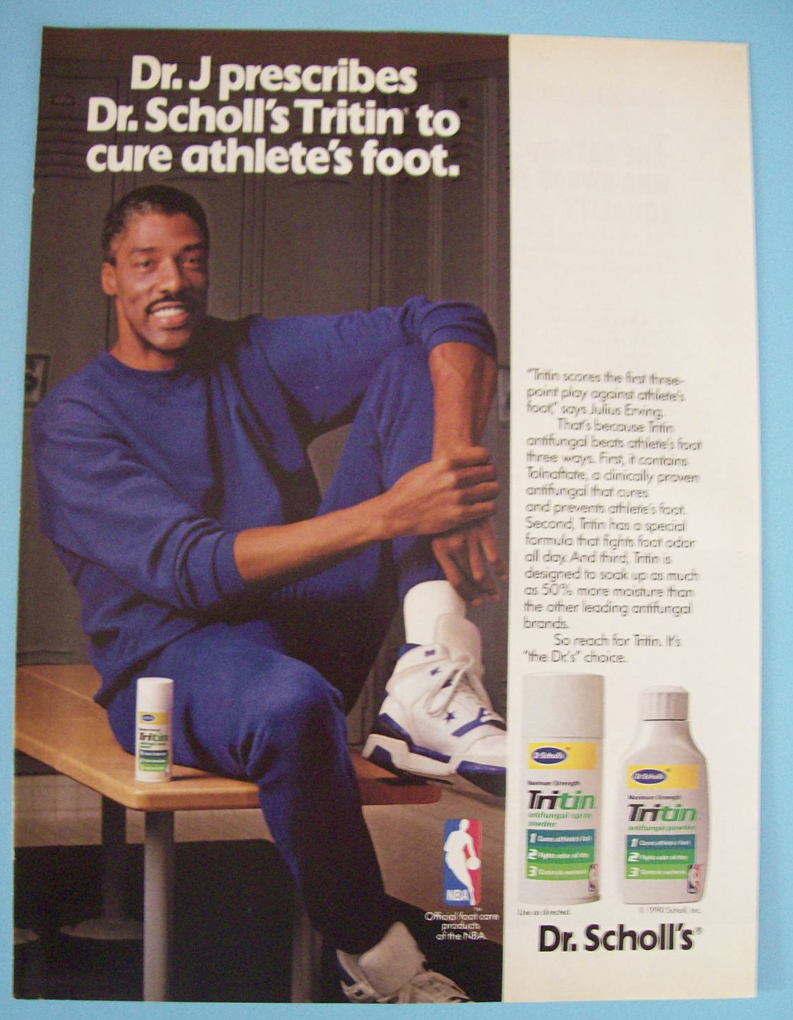 Vintage Ad: 1990 Dr. Scholl's Tritin w/ Julius Erving