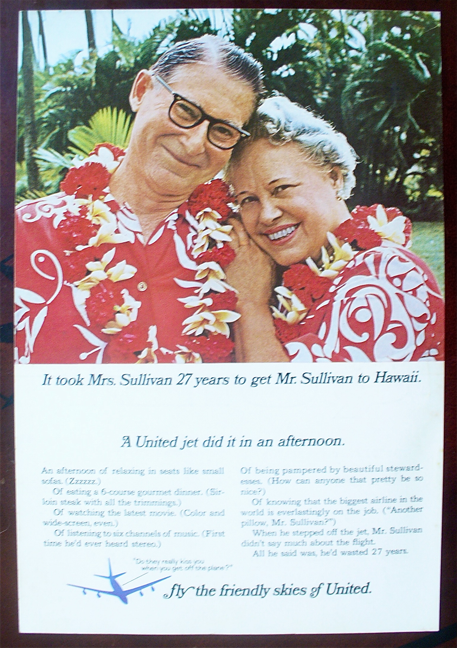 1966 United Air Lines with a Couple in Hawaii