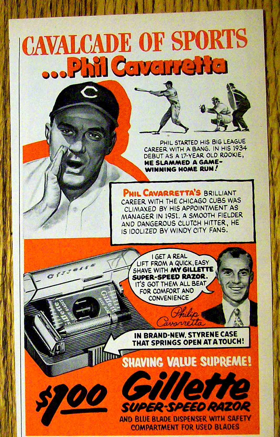 1952 Gillette Razor with Phil Cavarretta (Chicago Cubs)