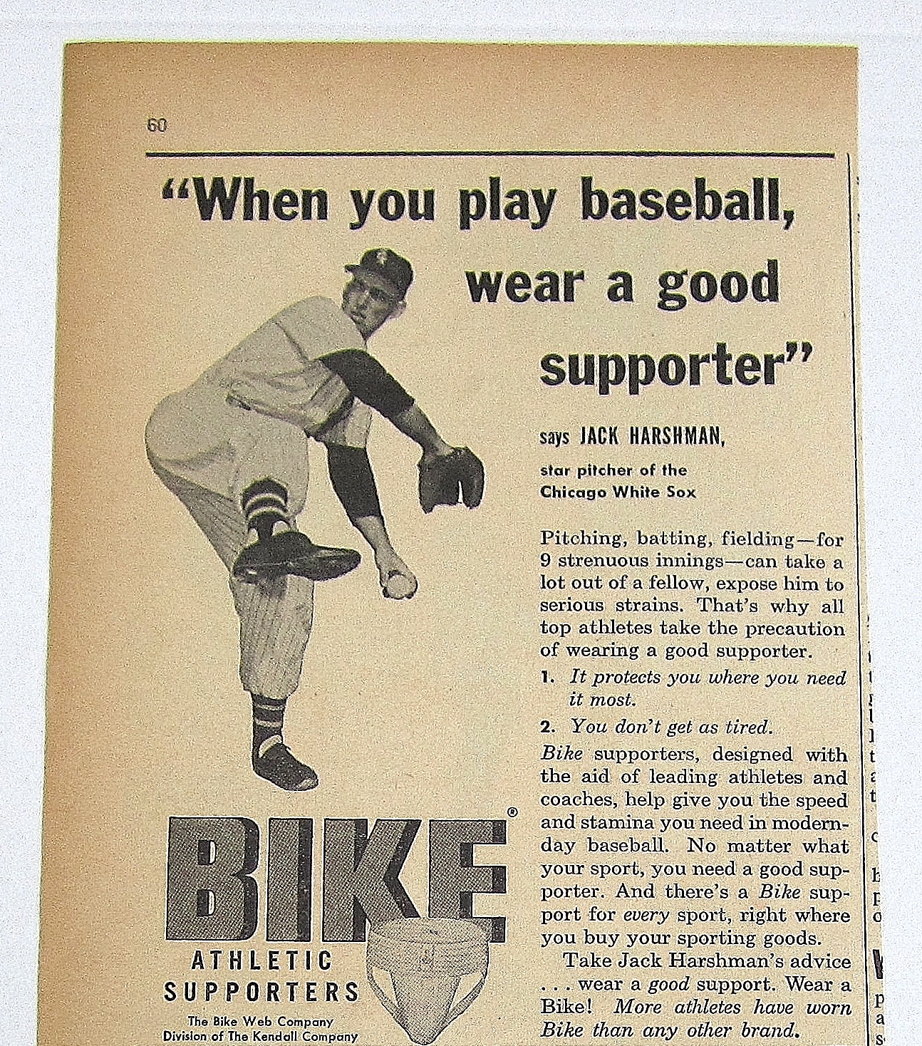 1958 Vintage Bike Athletic Supporter with Jack Harshman