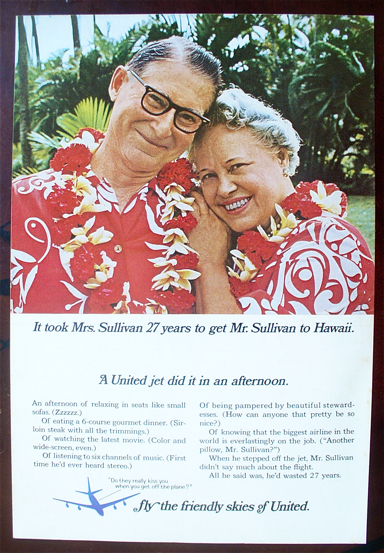 1966 United Air Lines with a Couple in Hawaii